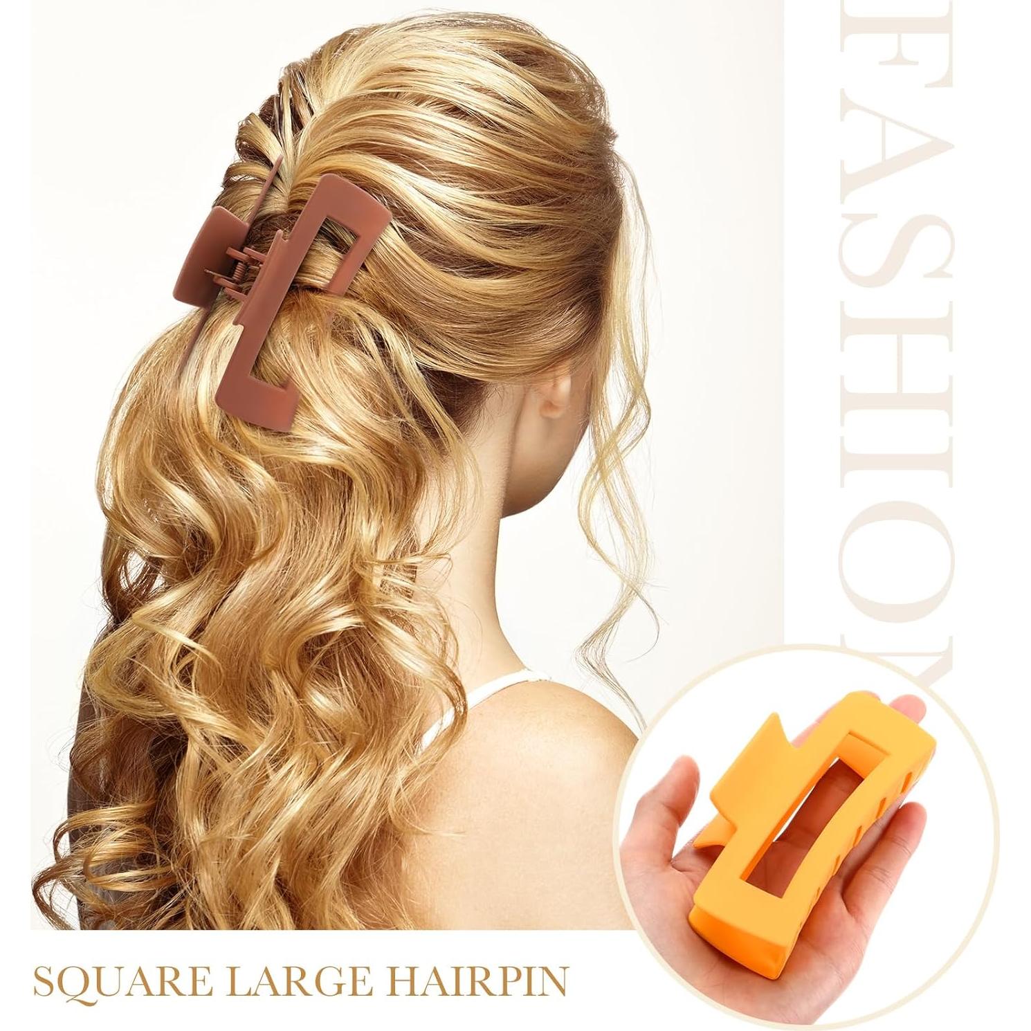 Clips de Pelo Rectangulares Hoteam 18 Piezas Antideslizantes