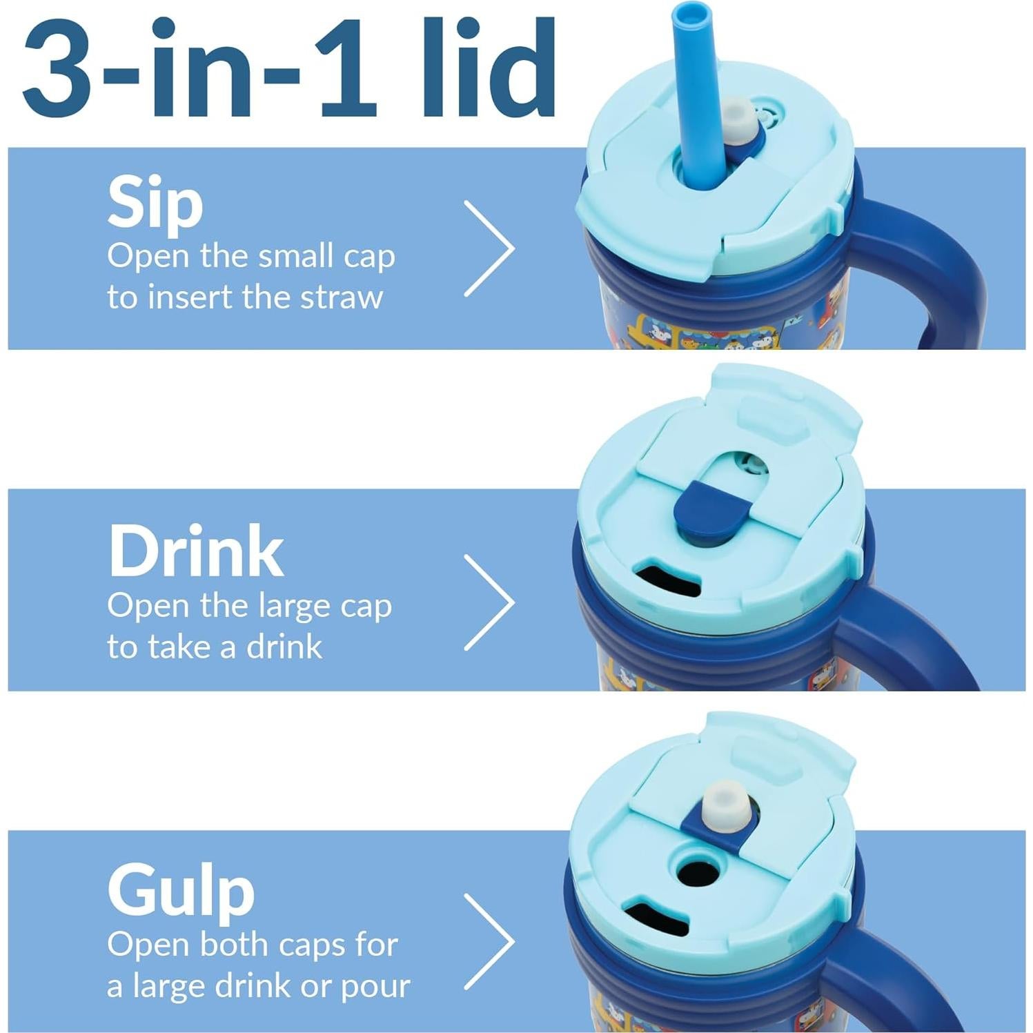 Botella de Agua Aislada Charmed Aroma 396ml para Niños Azul