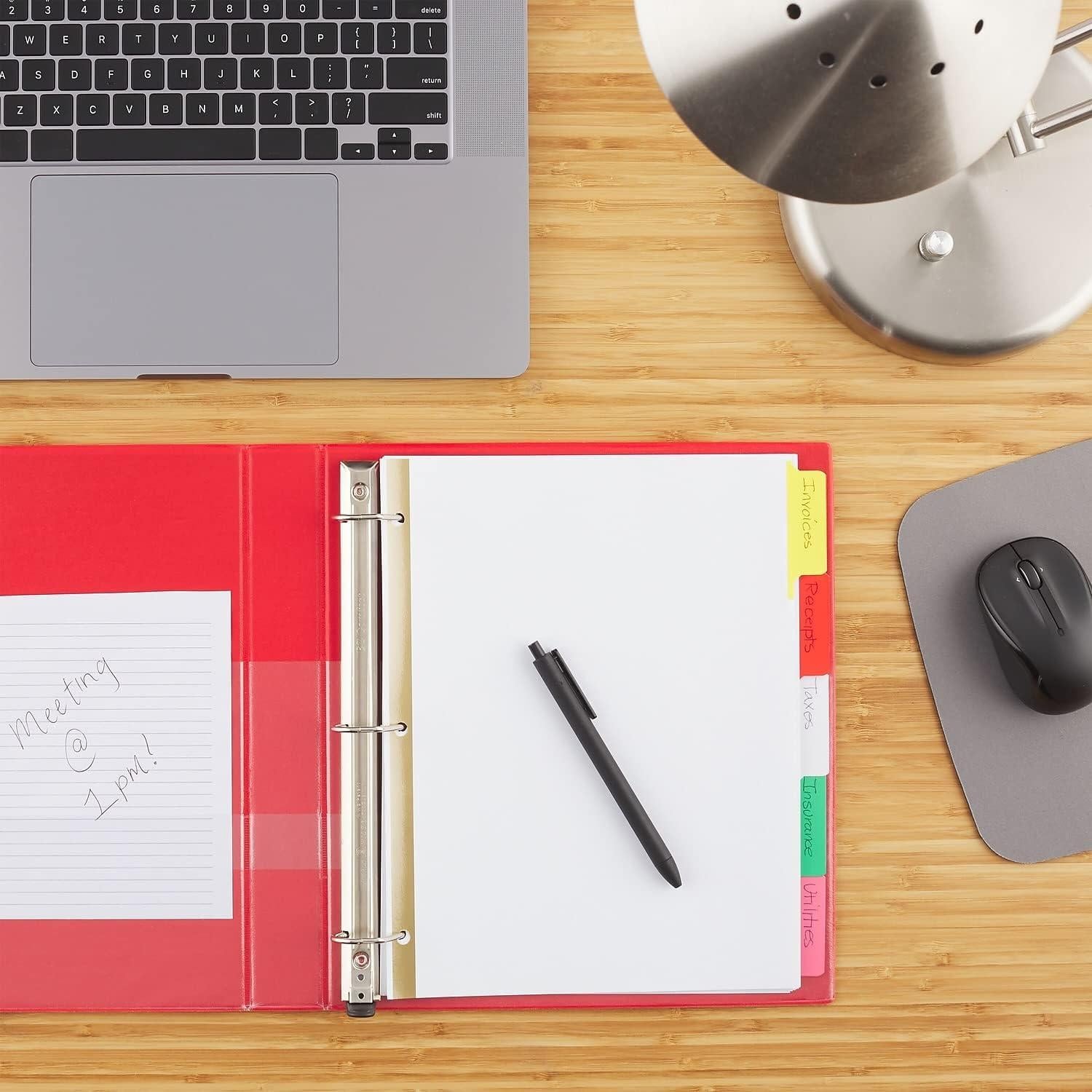 Separadores de Papel 5-Tab Multicolor Staples - 4 Sets