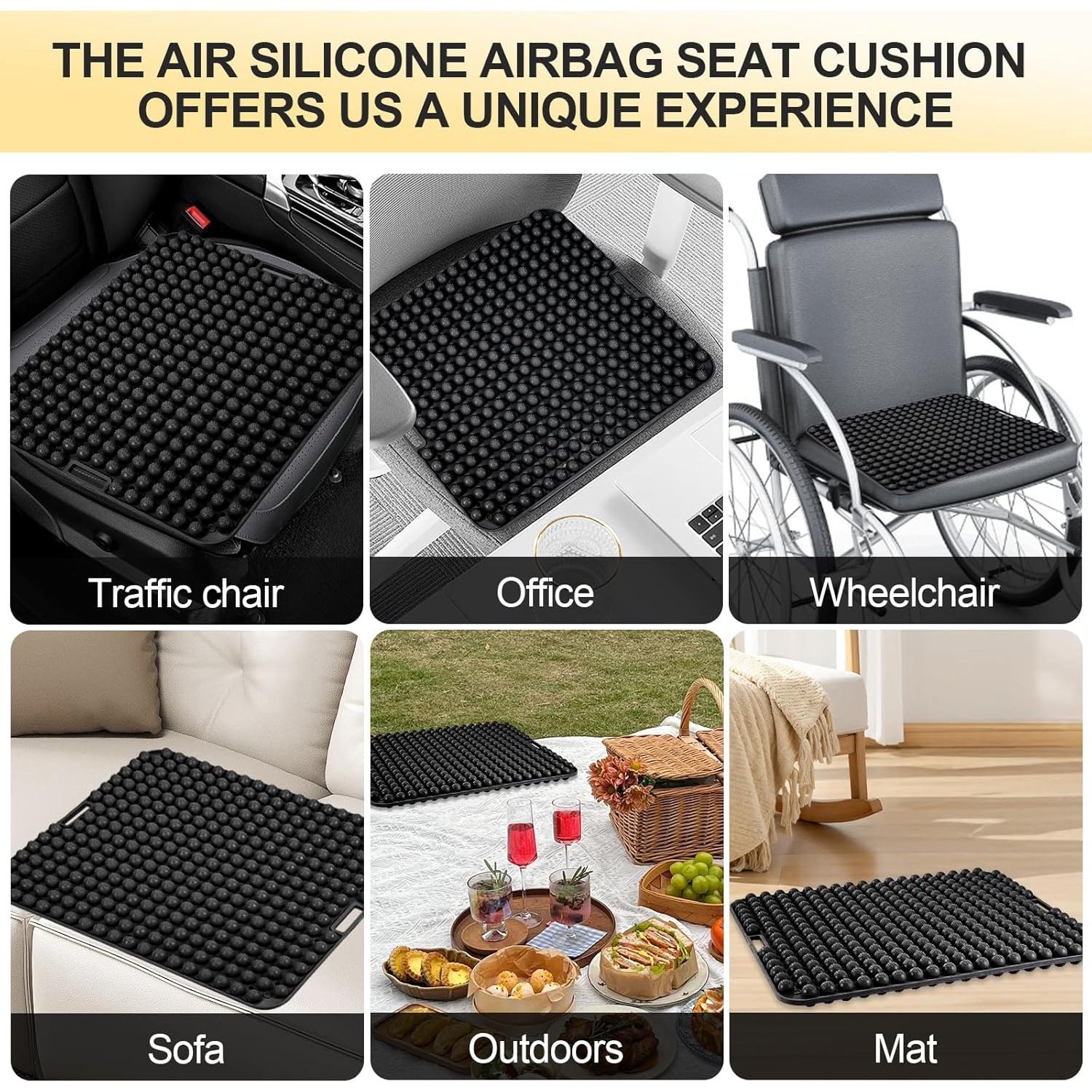 Cojín de Silicona LTLUTU Antideslizante 43x37 cm Alivio Coccix