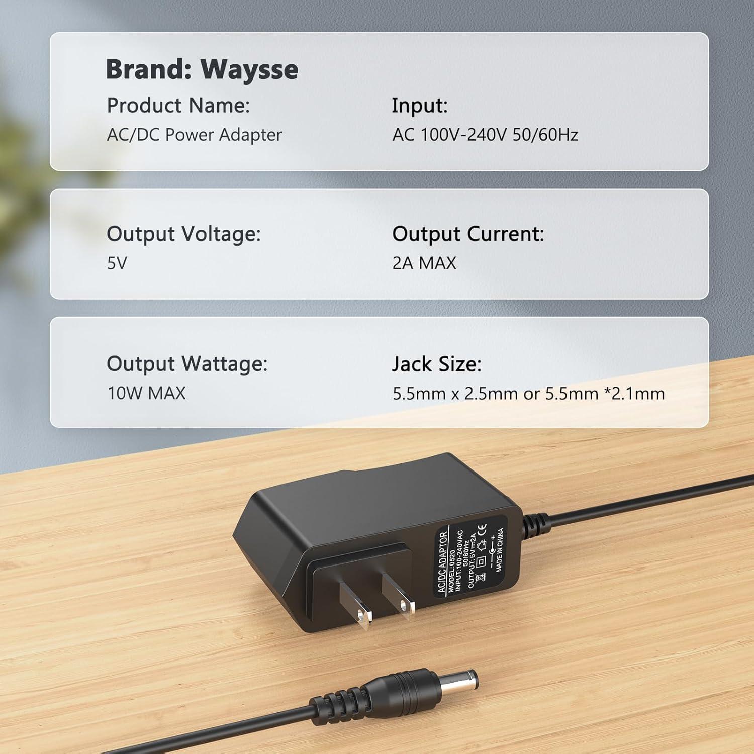 Adaptador de Corriente 5V 2A Waysse para Dispositivos Electrónicos