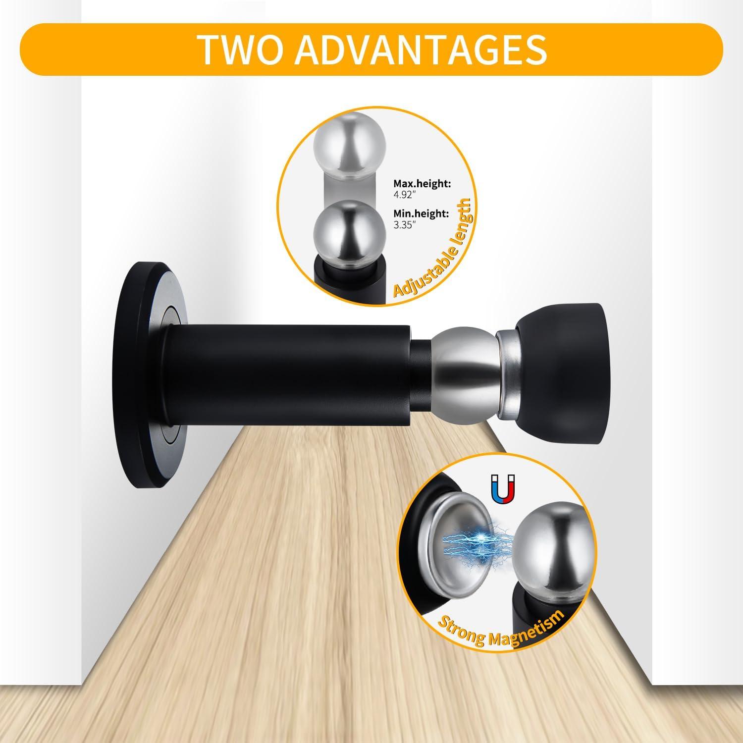 Tope de puerta magnético ajustable TOPTAKE acero inoxidable negro