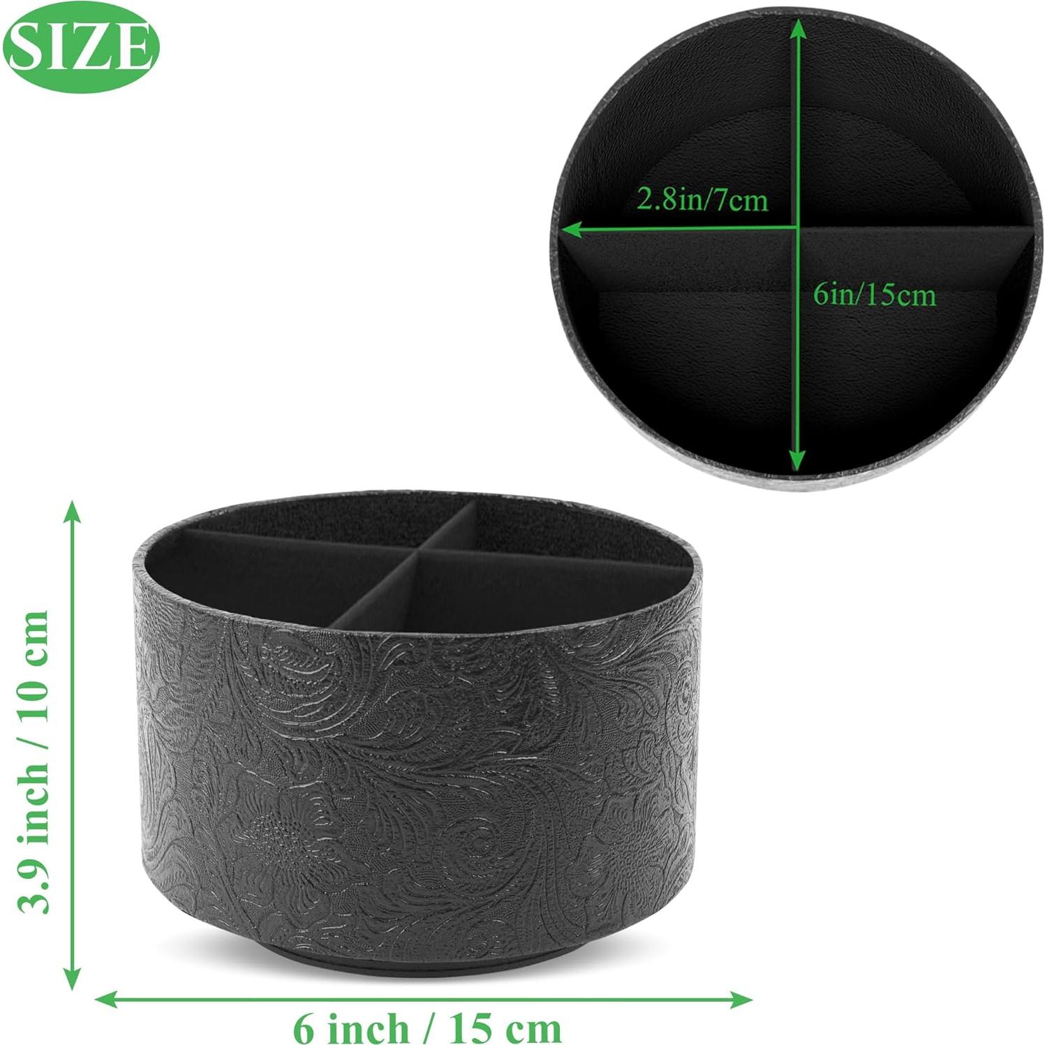 Organizador de Escritorio Redondo LIZIMANDU Cuero Sintético 4 Compartimentos