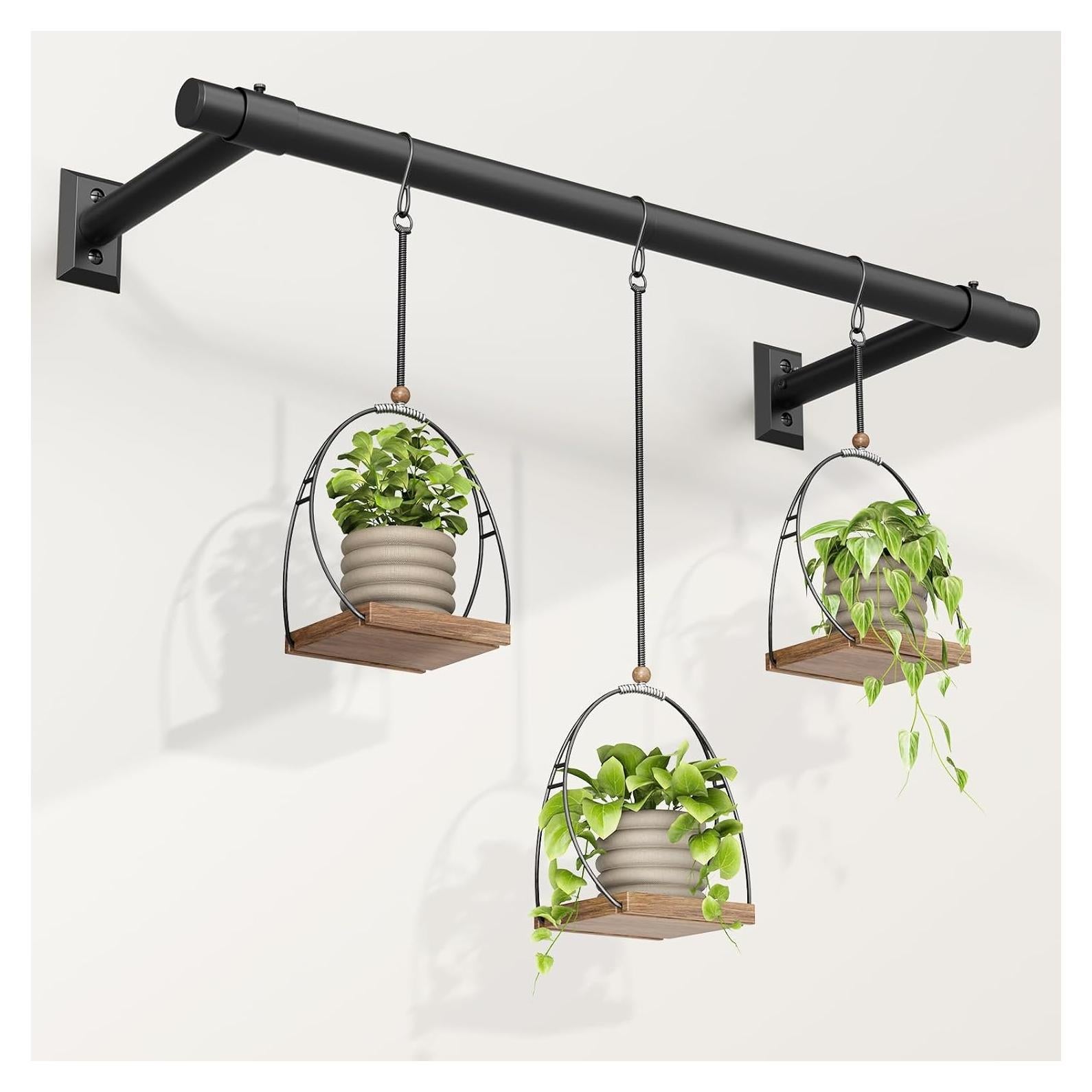 Soporte de Planta Colgante Mogaath 81.28 cm Negro Mate