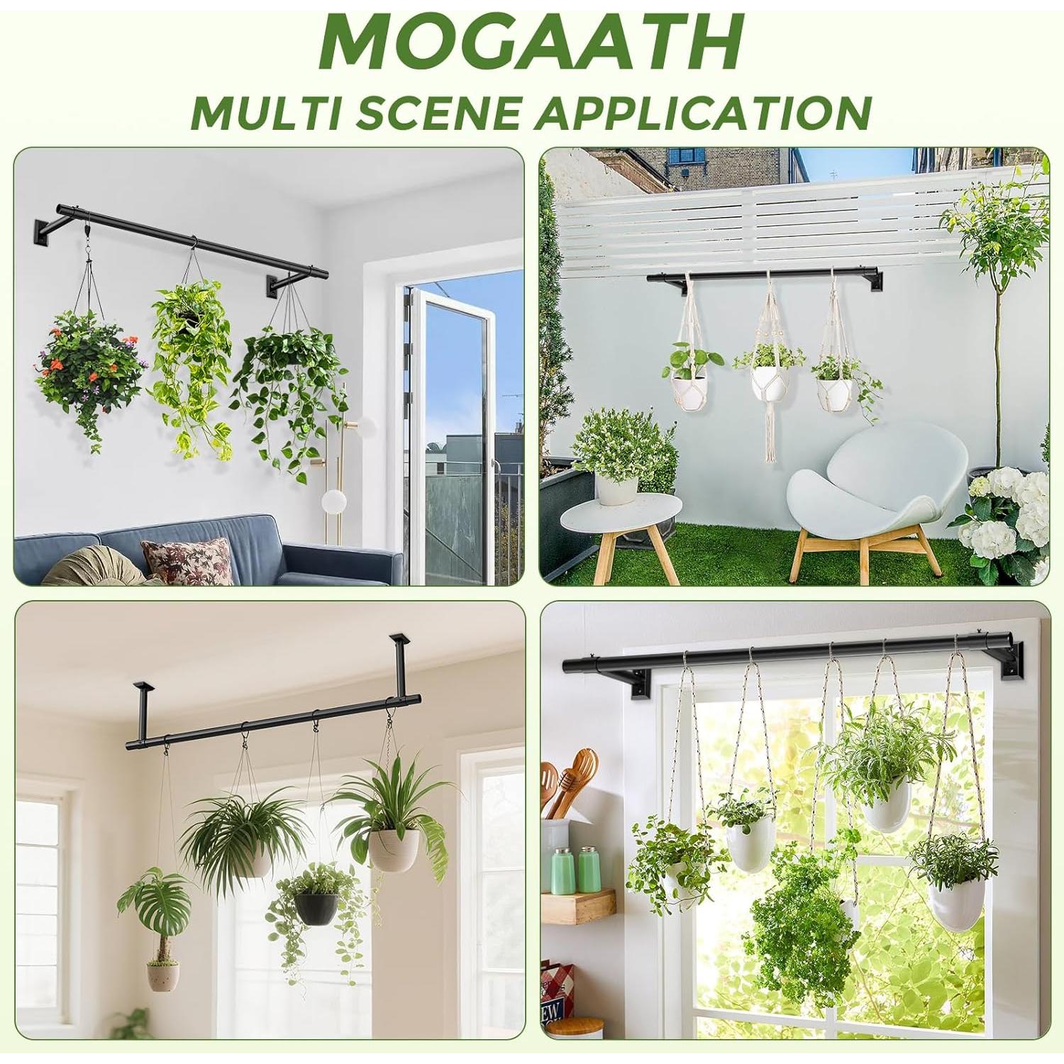 Soporte de Planta Colgante Mogaath 81.28 cm Negro Mate