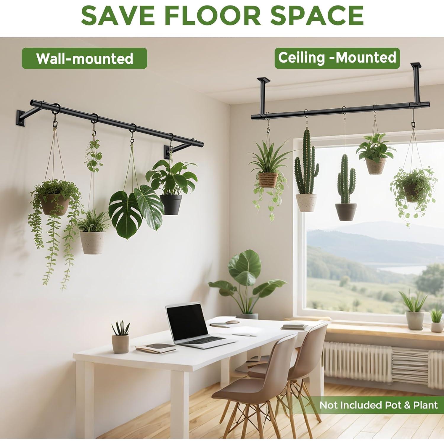 Soporte de Planta Colgante Mogaath 81.28 cm Negro Mate