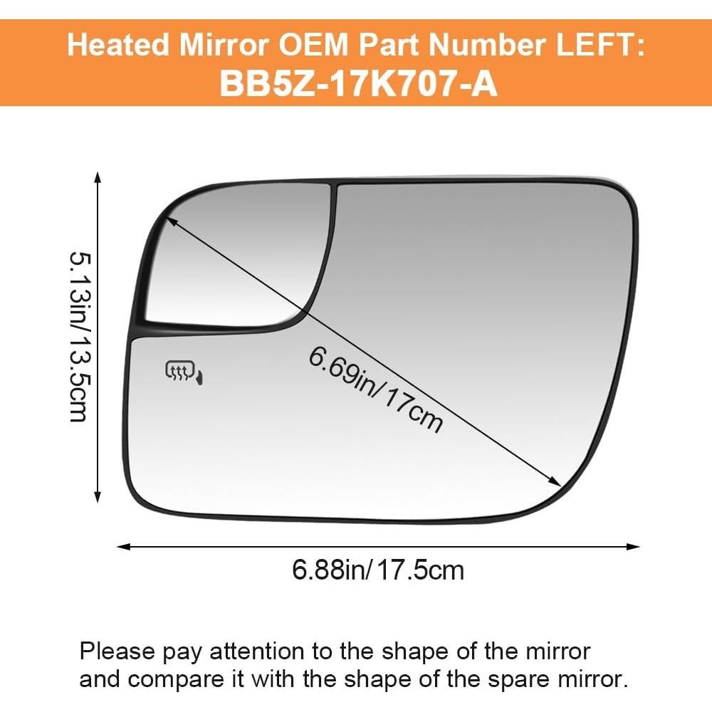 Espejo Lateral Calefaccionado Senzeal para Ford Explorer 2011-2019