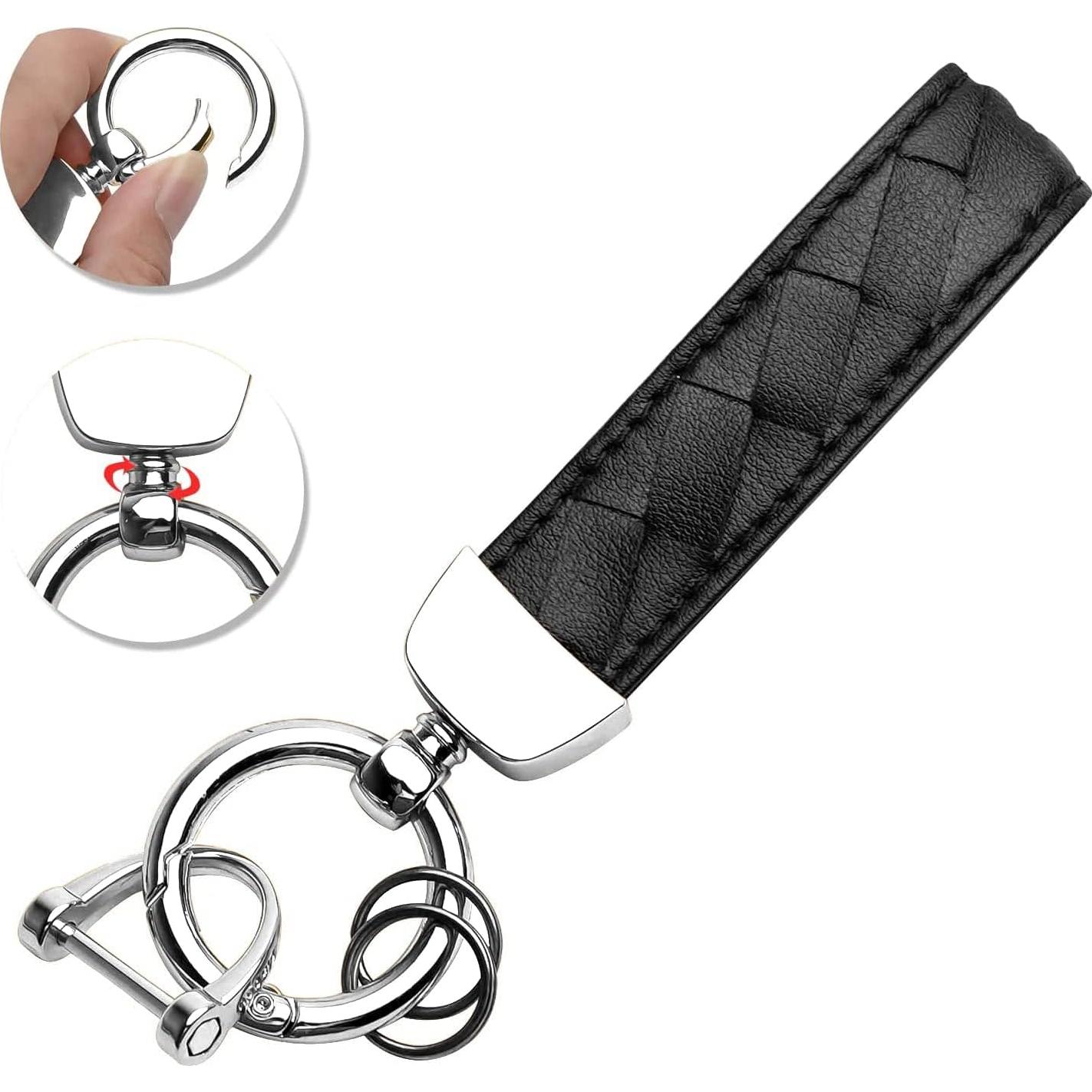 Funda de Llave Honda 5 Botones TPU y Llavero de Cuero Negro