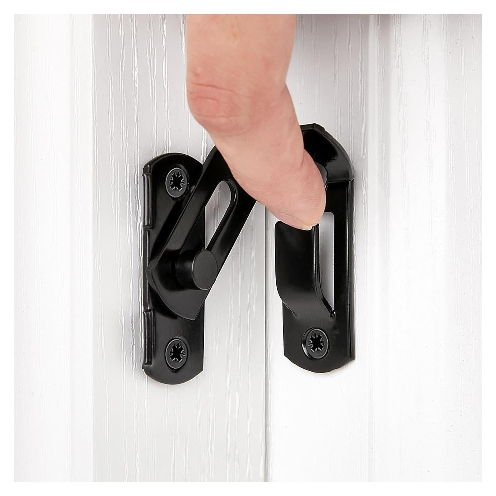 4 Cerraduras de Puerta de Granero Negra Acero Inoxidable 90°