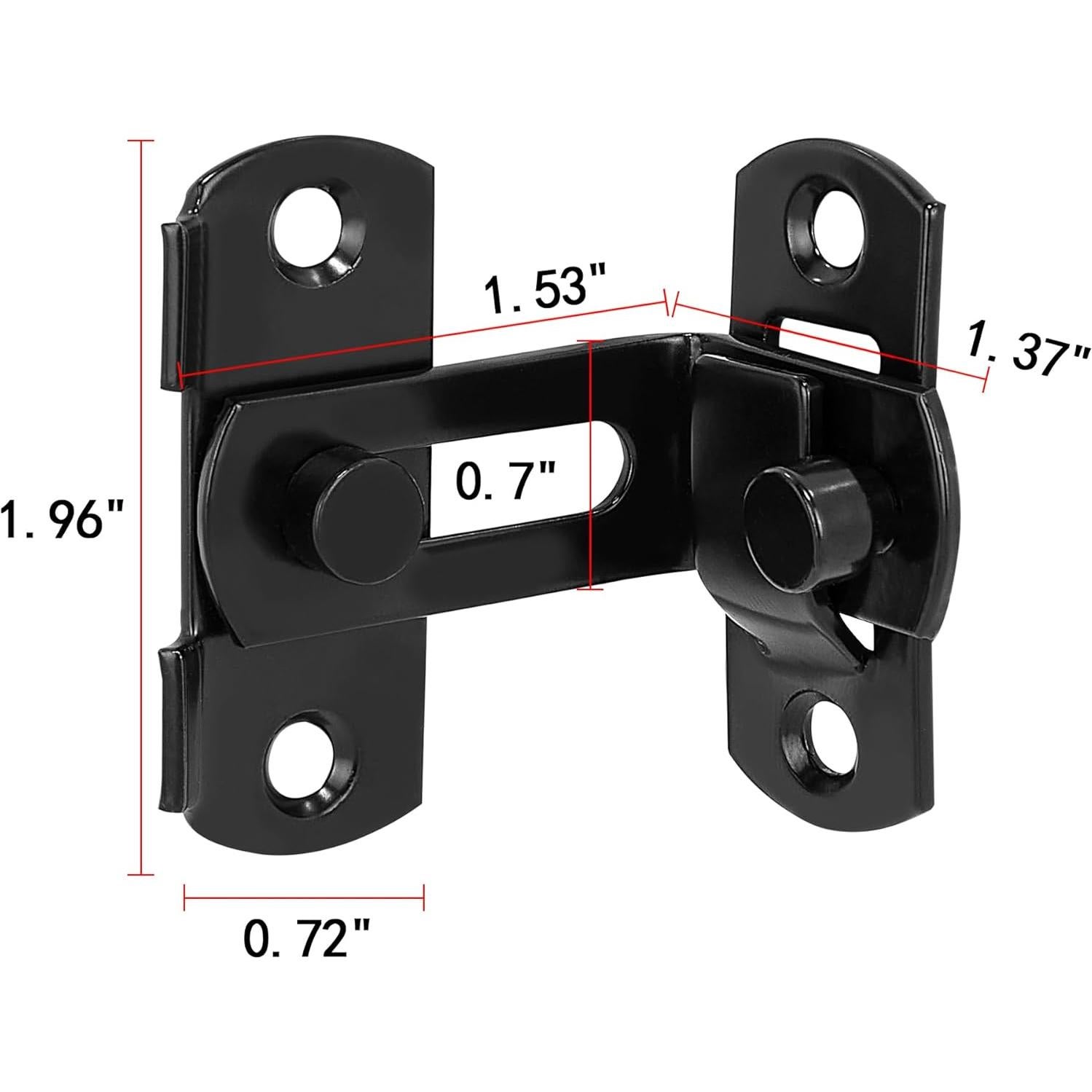 4 Cerraduras de Puerta de Granero Negra Acero Inoxidable 90°