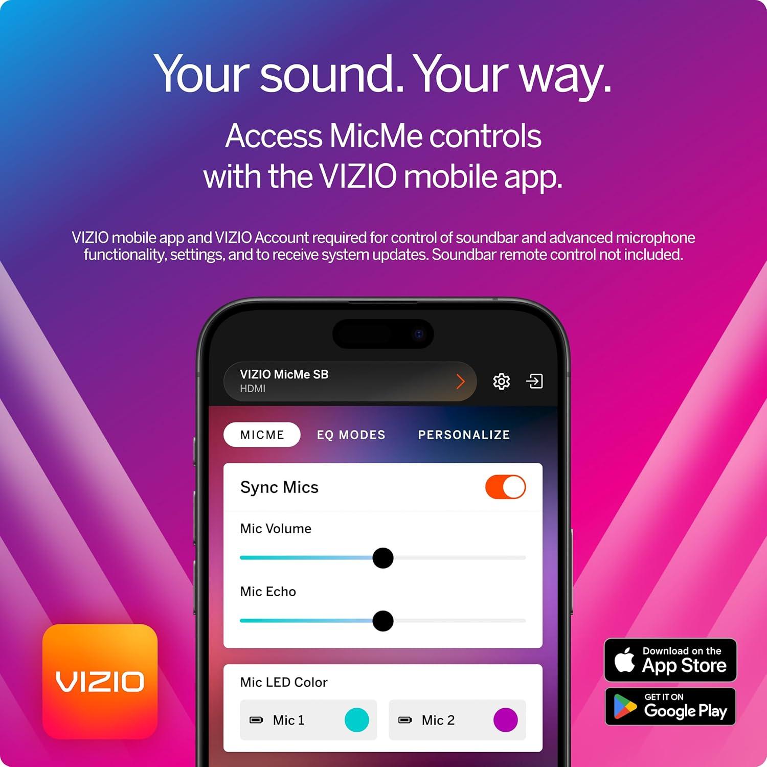 Barra de Sonido VIZIO MicMe 2.1 con Karaoke y Bluetooth