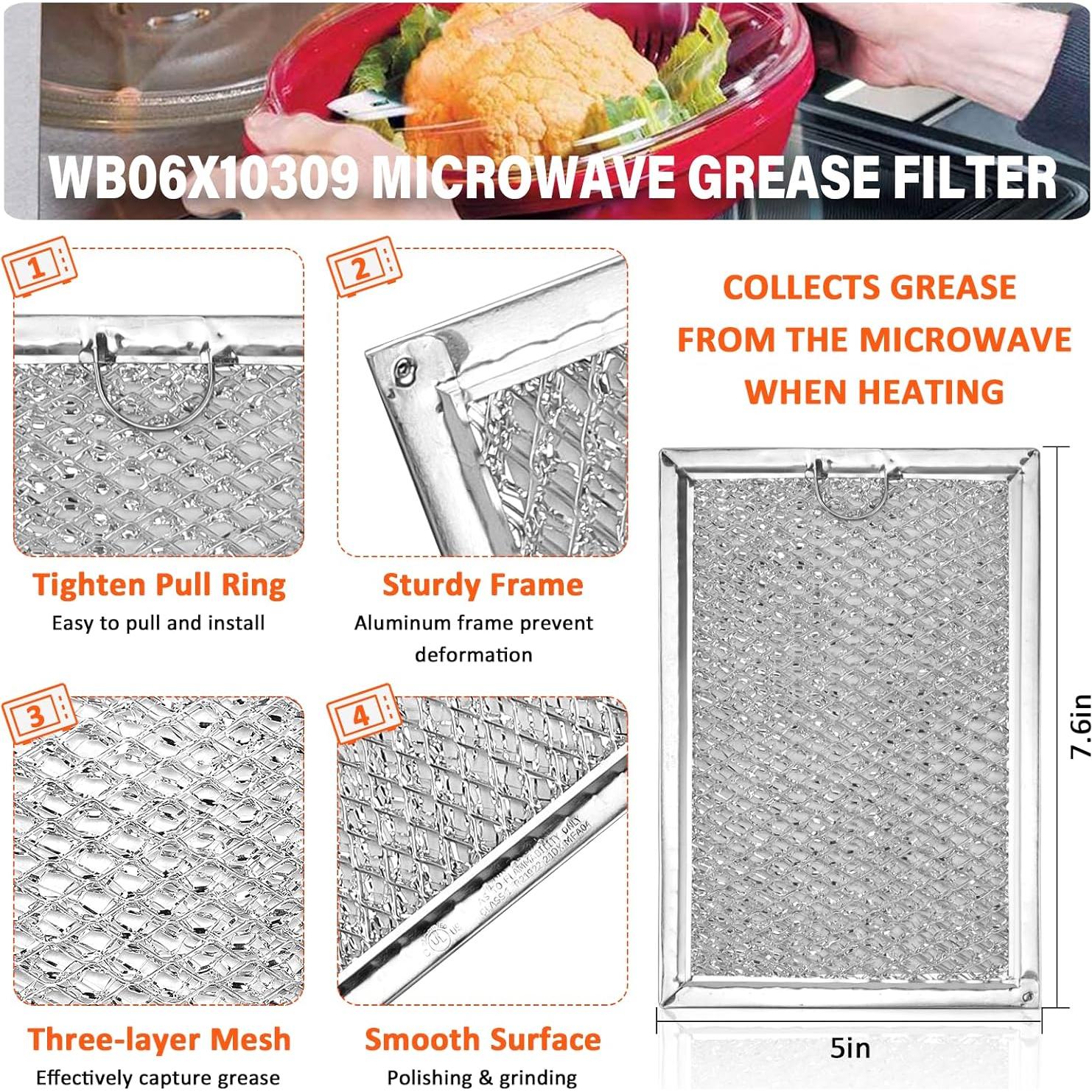 Filtros de grasa para microondas Fetechmate WB06X10309 - 4 Pack