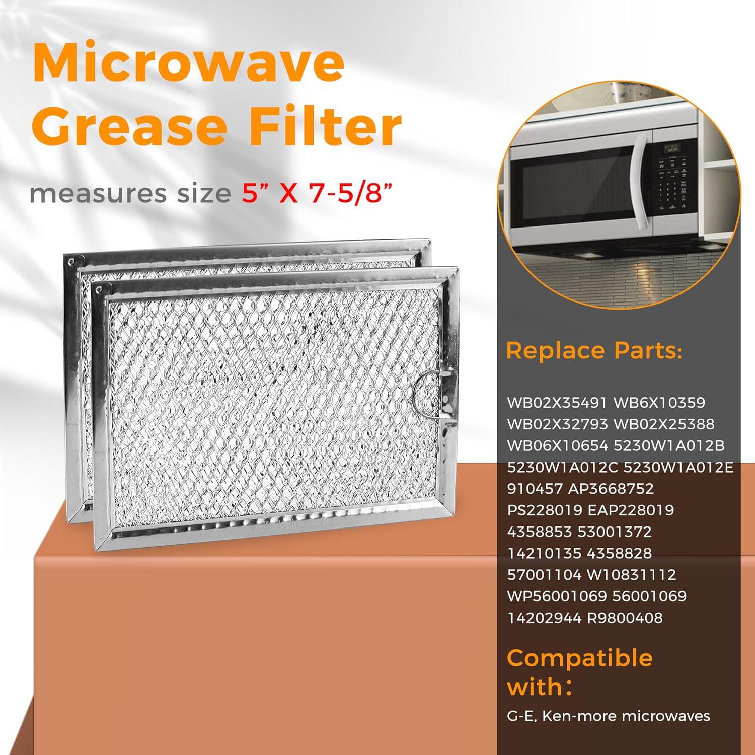 Filtros de grasa para microondas Fetechmate WB06X10309 - 4 Pack