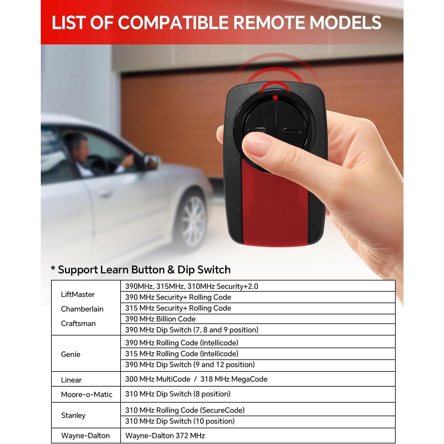 Control Remoto Universal LiftMaster 375UT para Puerta de Garaje