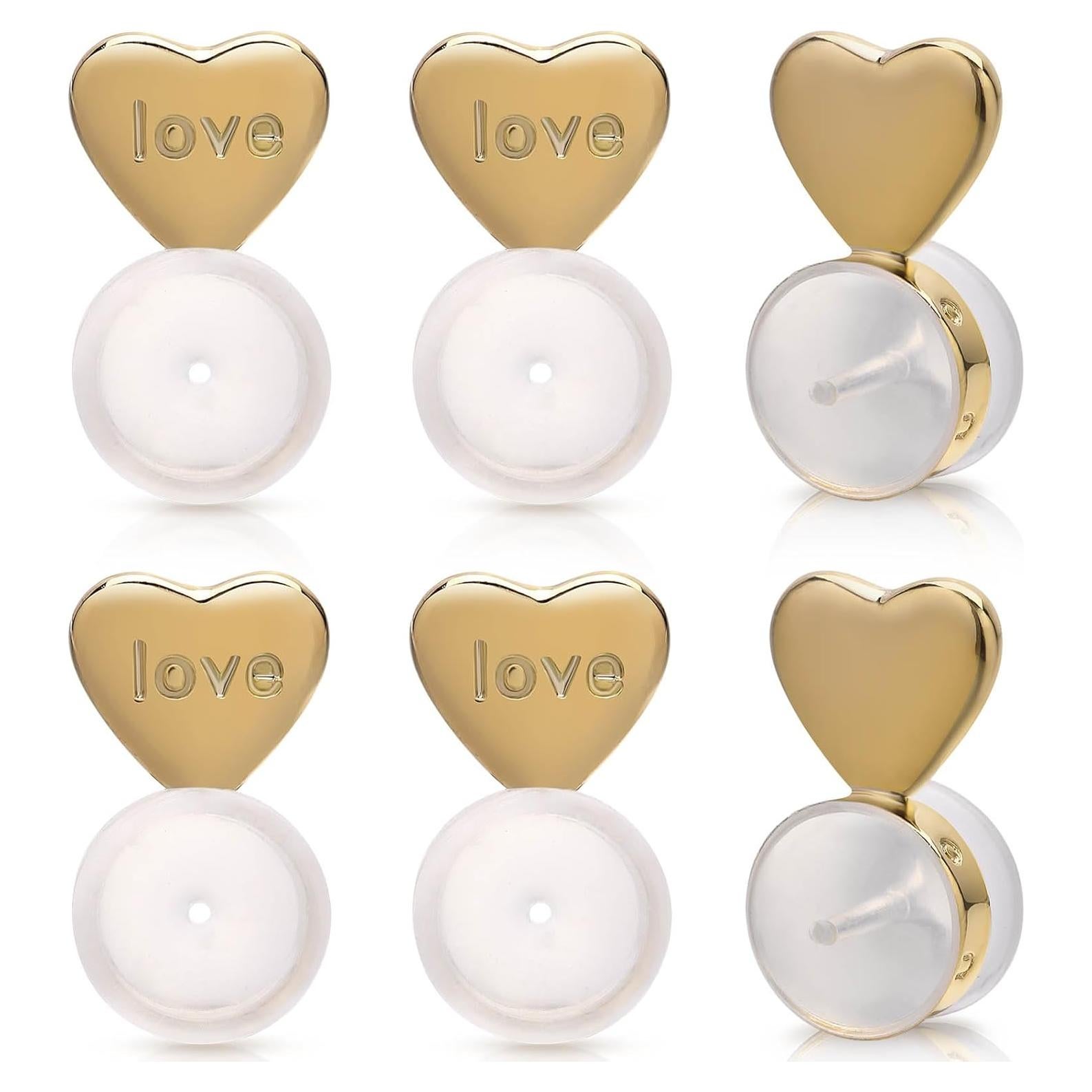 Soportes de Pendientes de Goma Kerryjewl - 3 Pares Dorado