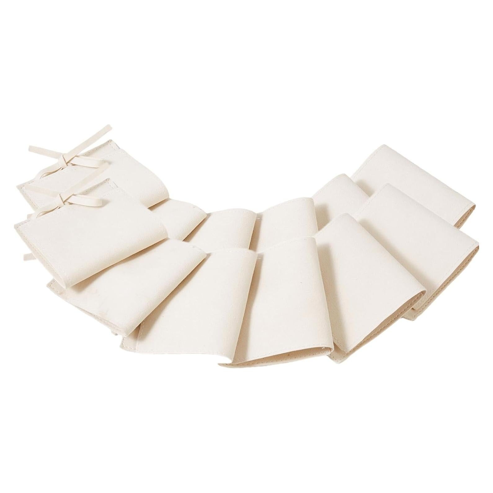 Bolsa de Joyería Microfibra Beige 12 Pcs Yaqulen