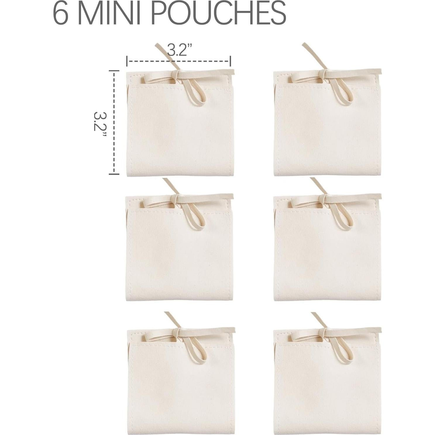 Bolsa de Joyería Microfibra Beige 12 Pcs Yaqulen