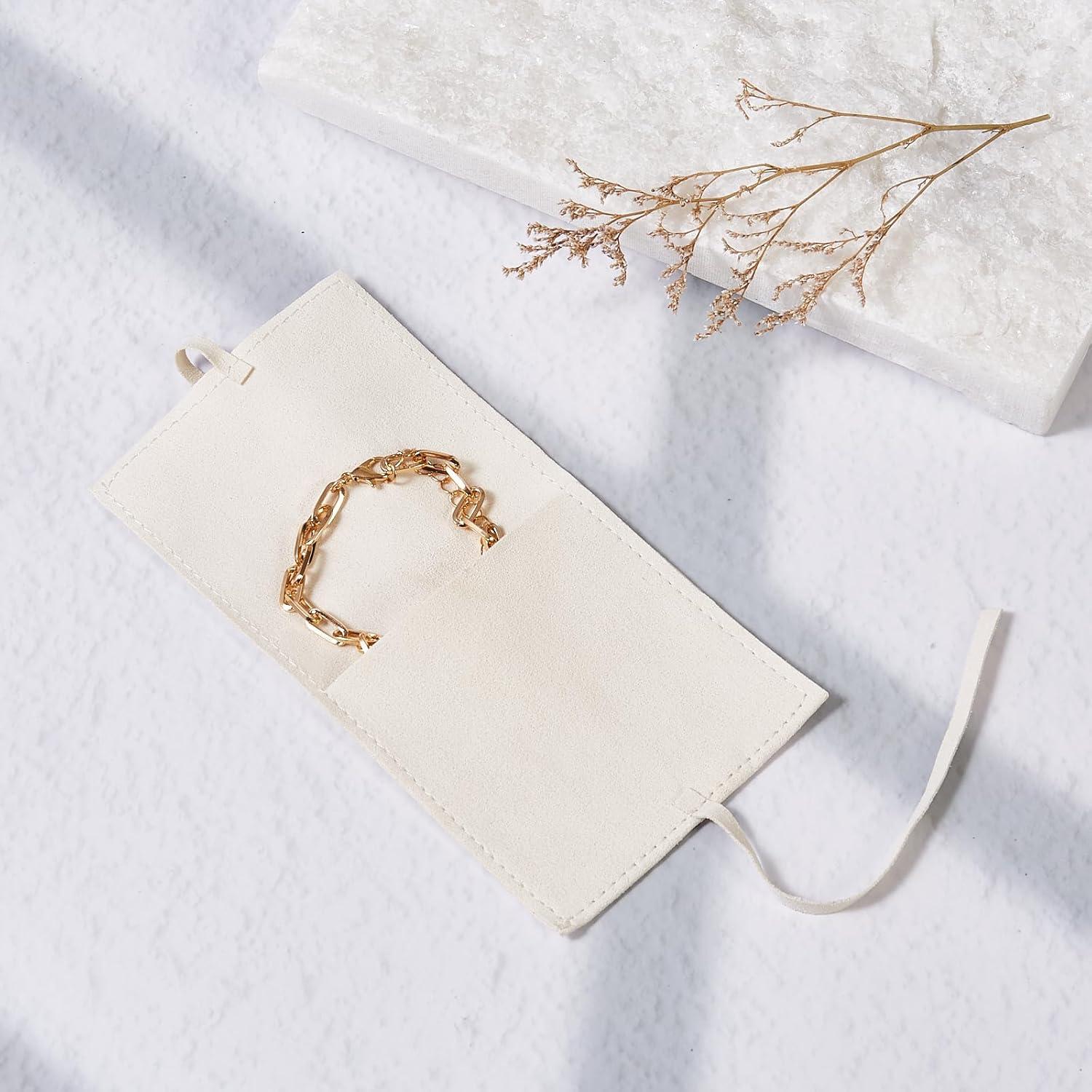 Bolsa de Joyería Microfibra Beige 12 Pcs Yaqulen