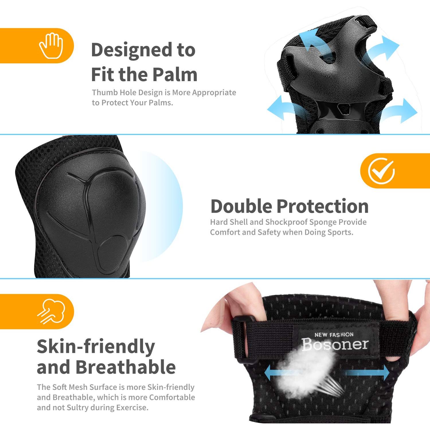 Conjunto Protector RUNDONG para Niños: Rodilleras, Codilleras y Muñequera