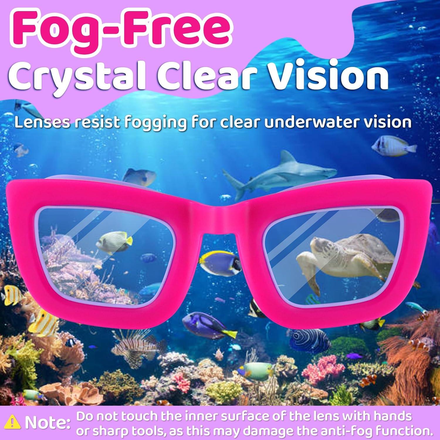 Gafas de natación Vvinca Kids, 2 paquetes, anti-vaho UV, 3-10 años