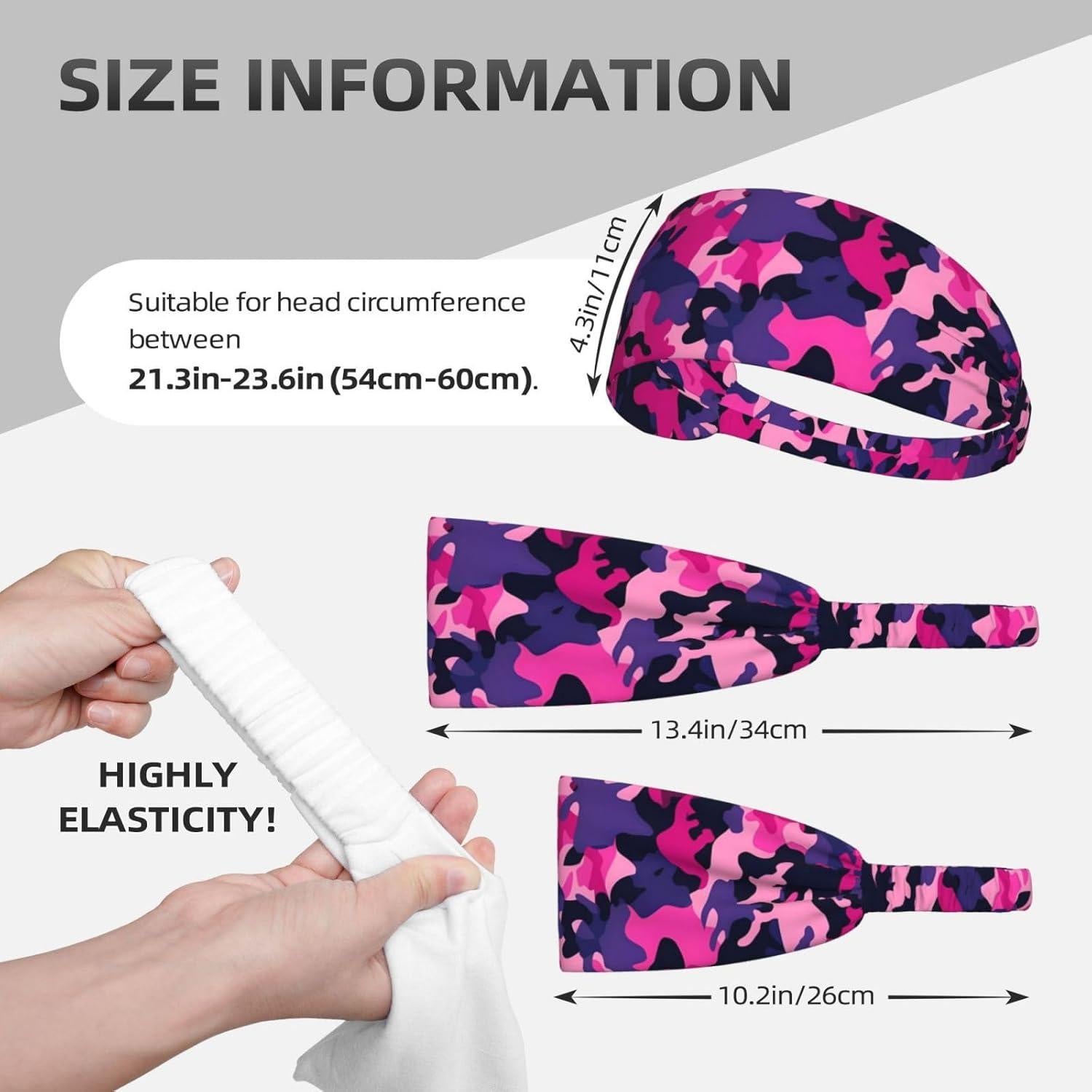 Cinta Elástica de Ejercicio Camuflaje Rosa Genérico - Banda Antideslizante para Yoga y Fitness