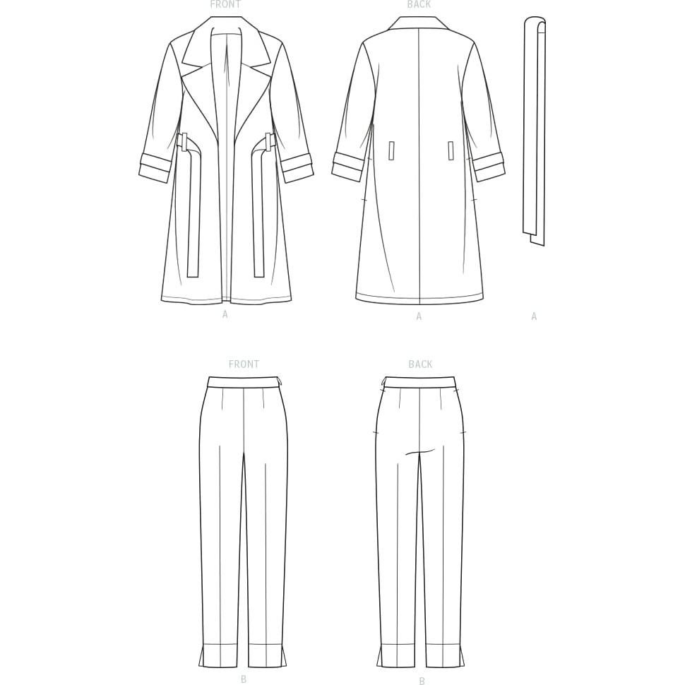 Patrones de Costura McCall's ME2001 para Abrigos y Pantalones 10-18