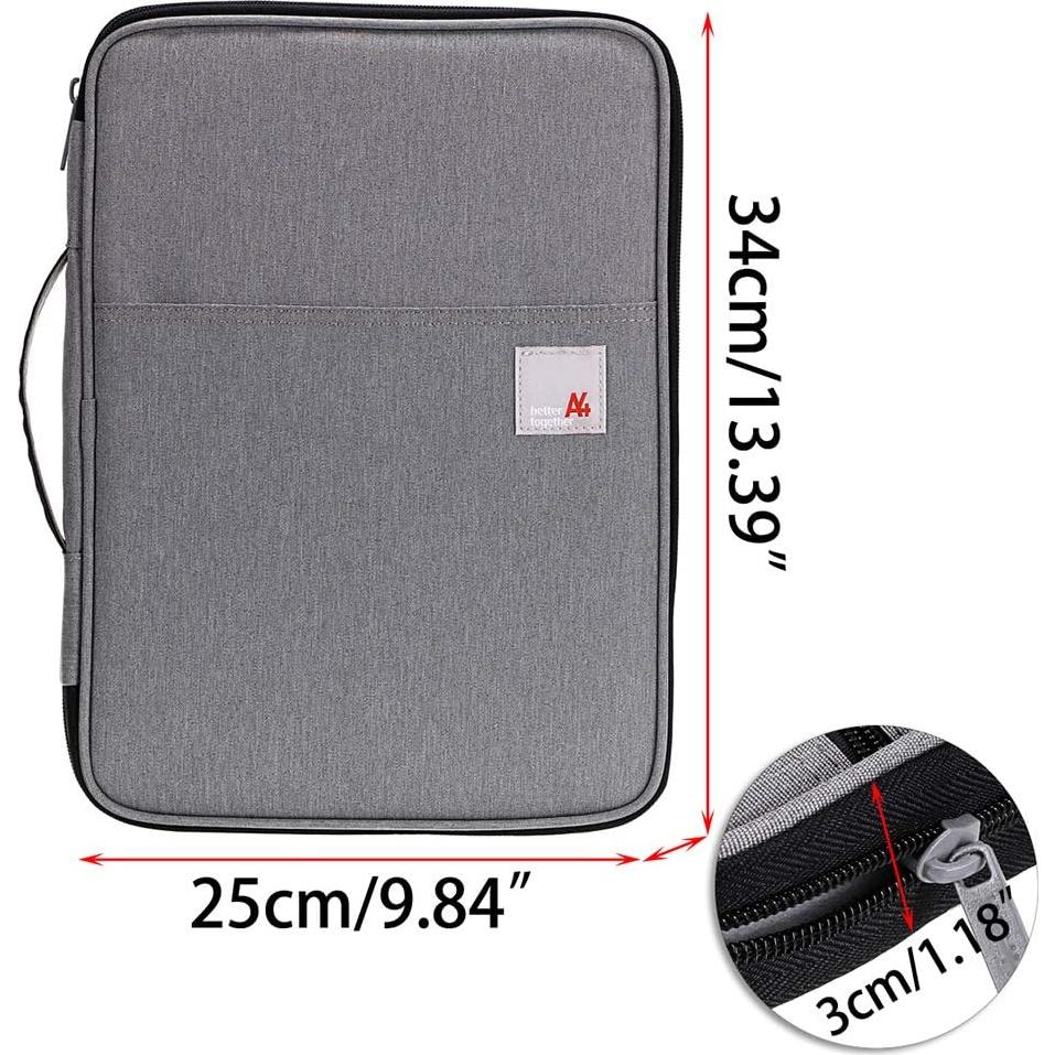 Organizador de Documentos A4 BTSKY Gris Oscuro Impermeable