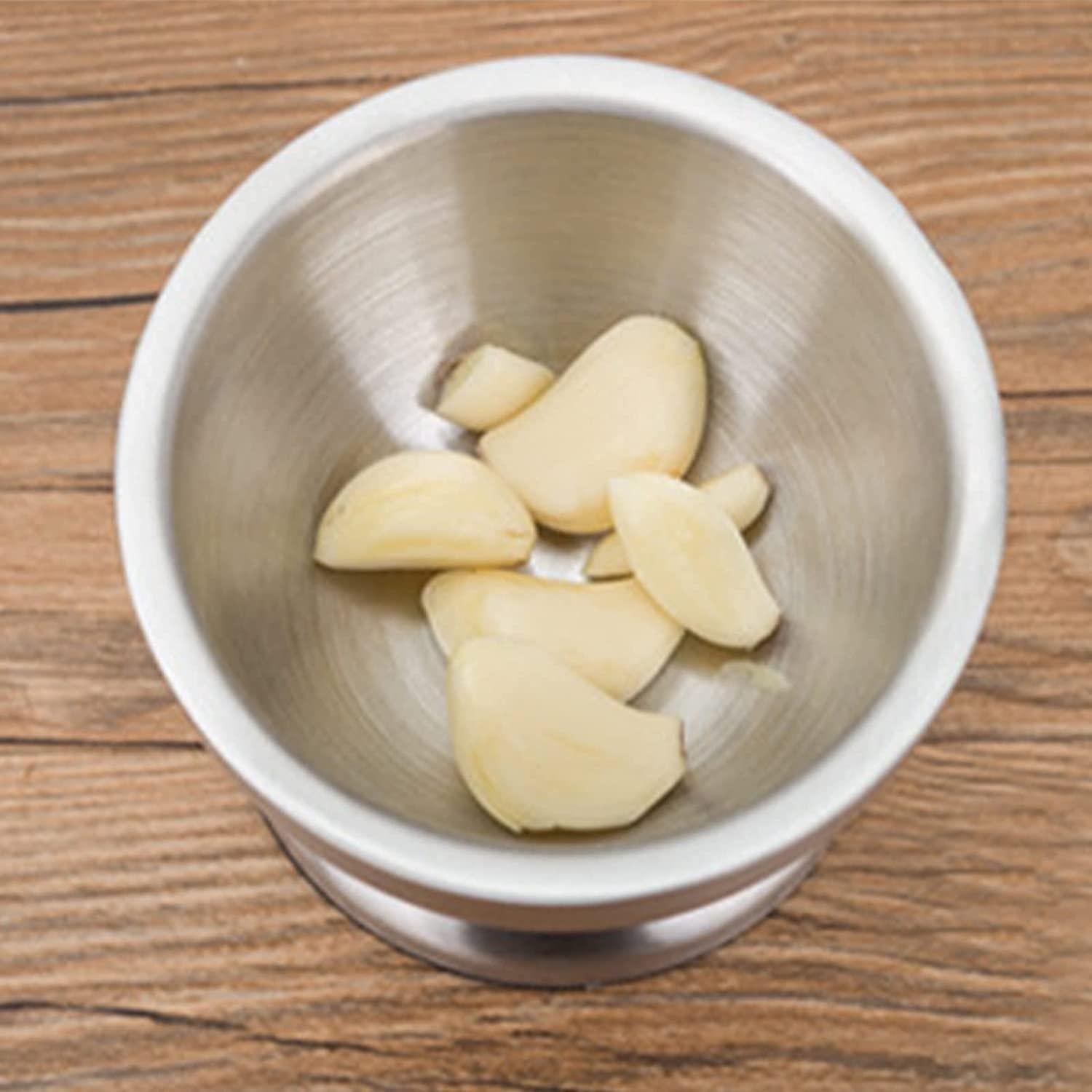 Mortero y mano de acero inoxidable pequeño para especias y pastillas