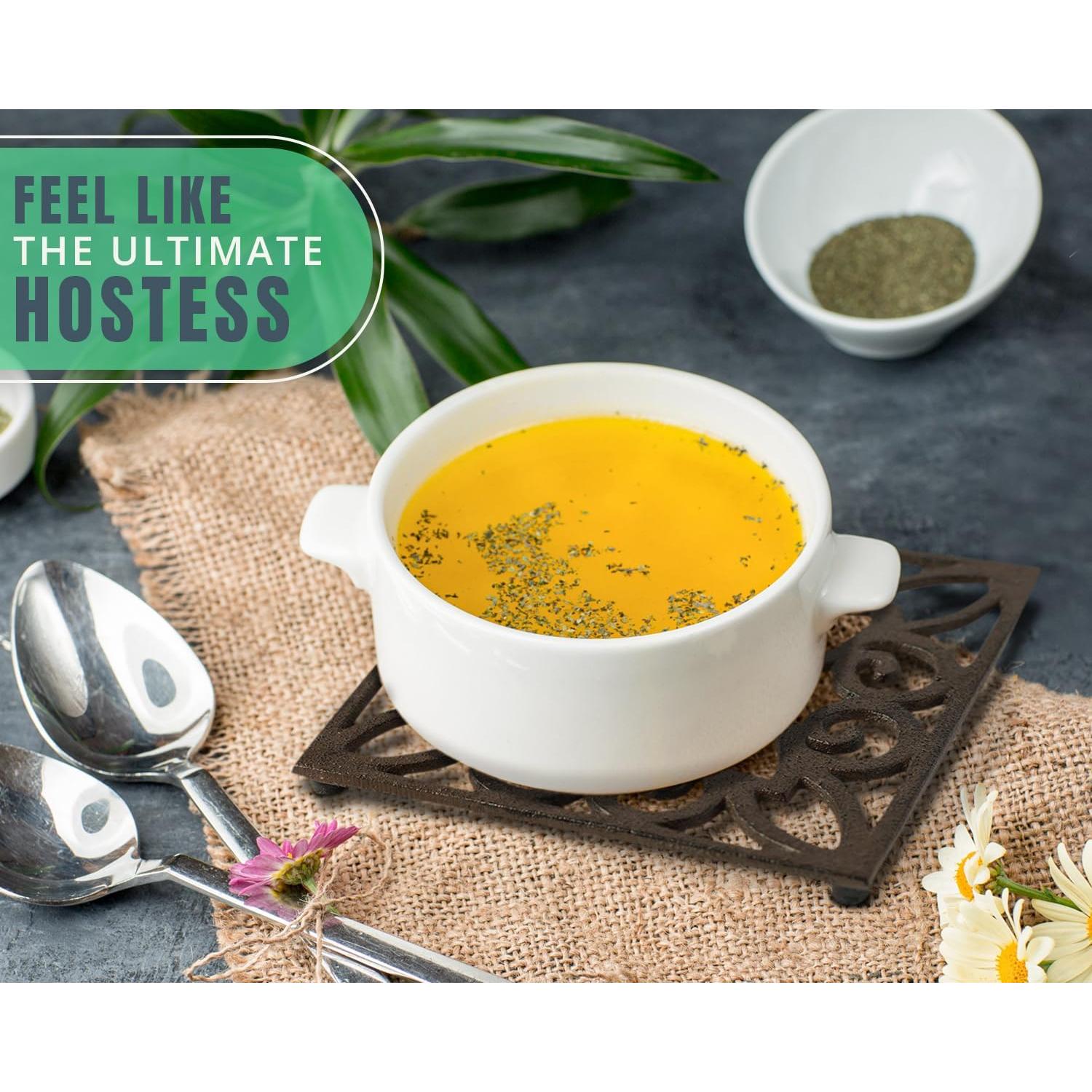 Trivet Cuadrado de Hierro Fundido Comfify 16.5 cm Vintage Marrón