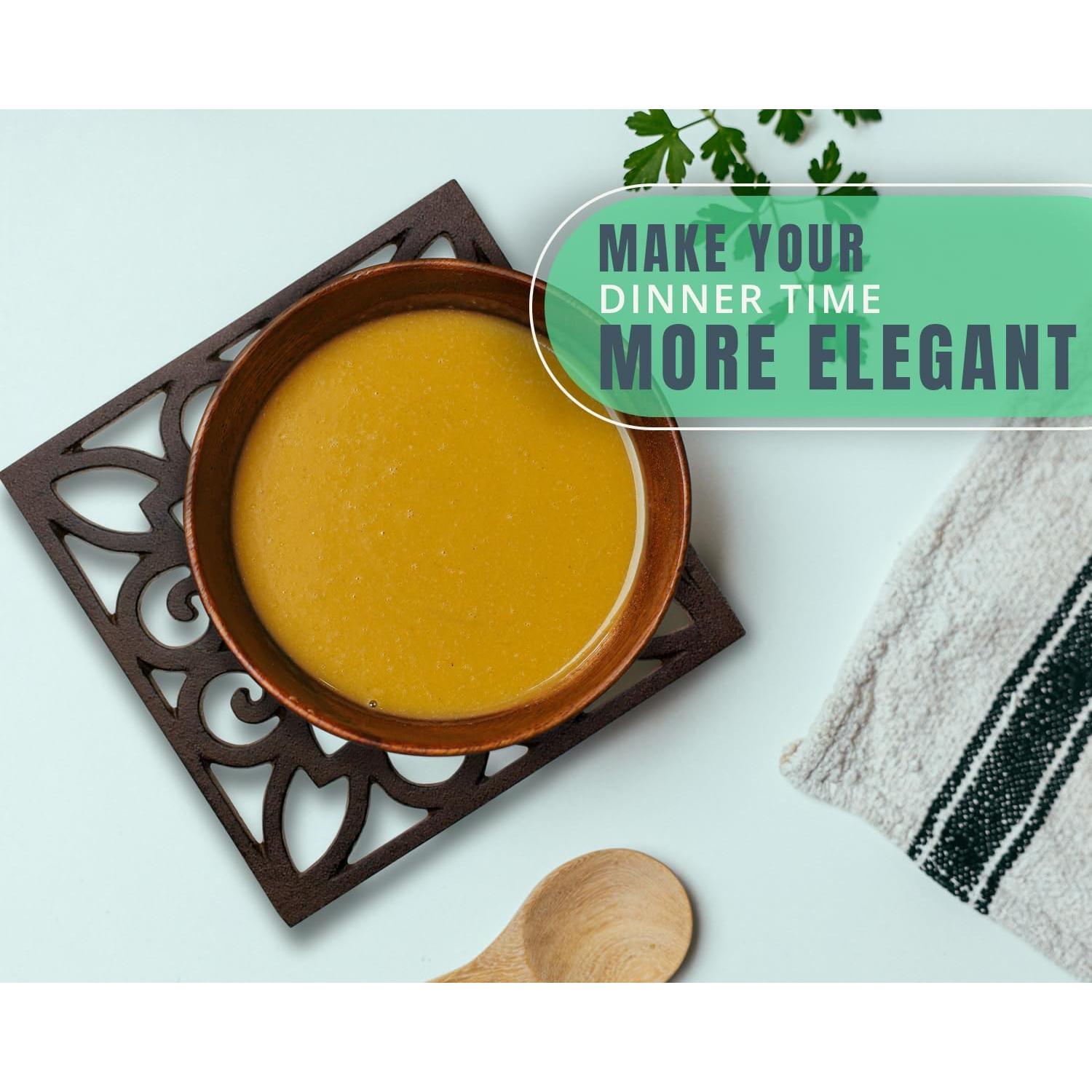 Trivet Cuadrado de Hierro Fundido Comfify 16.5 cm Vintage Marrón