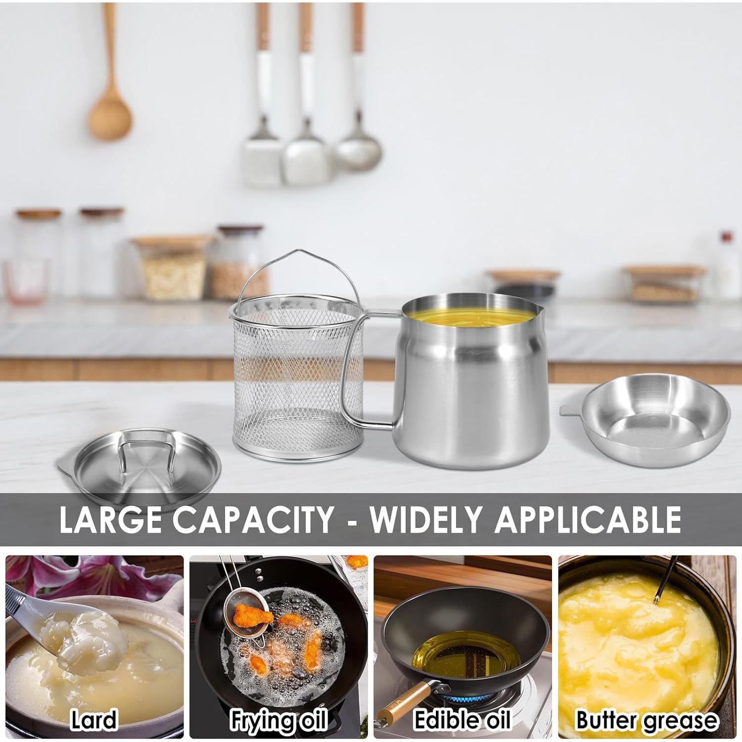 Olla Filtro de Aceite 1.5L Acero Inoxidable LCZNXJJY