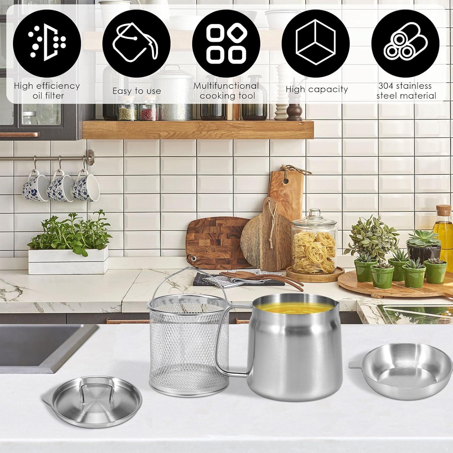 Olla Filtro de Aceite 1.5L Acero Inoxidable LCZNXJJY