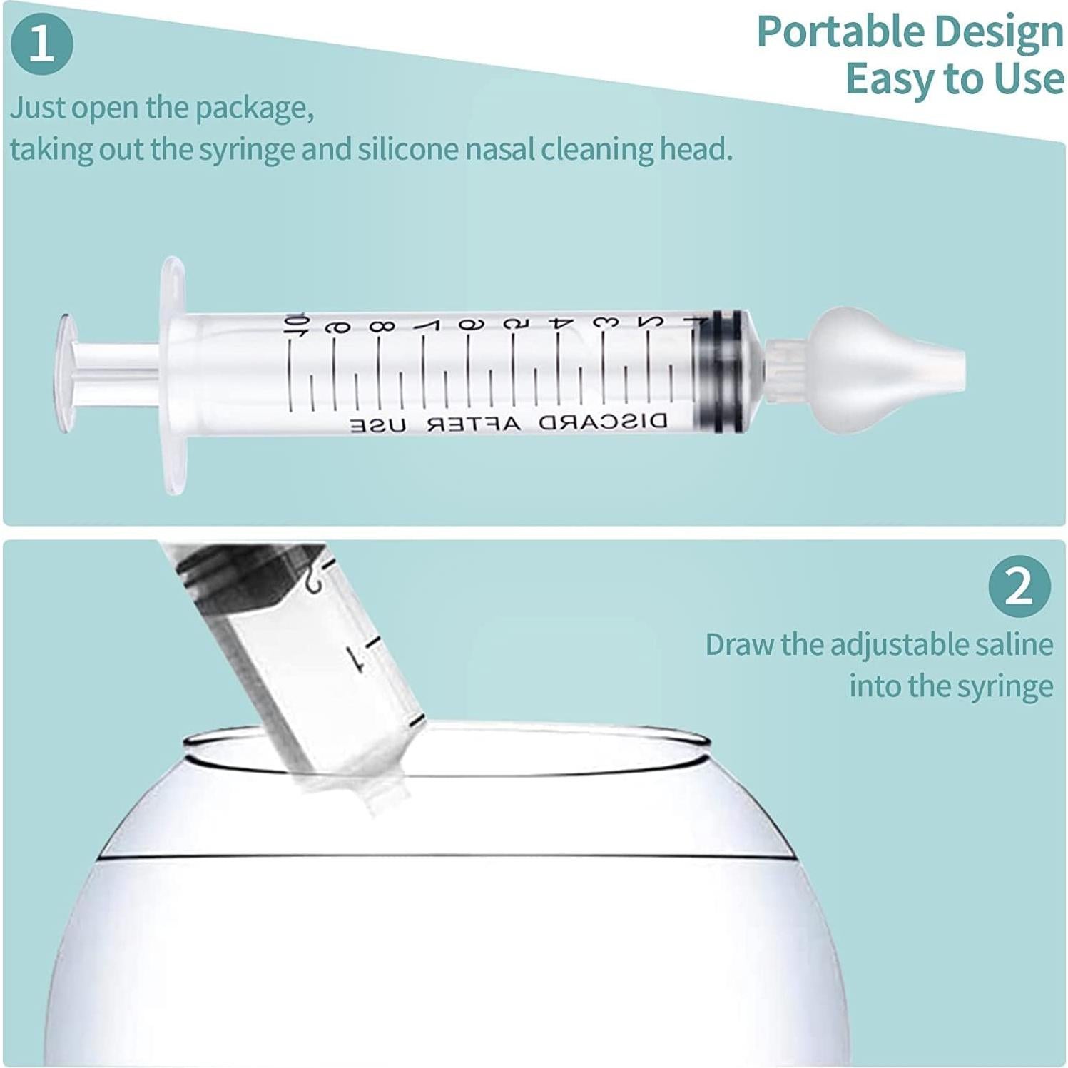 Jeringa Nasal JUSONEY para Bebés - Irrigador Silicona 2 Piezas