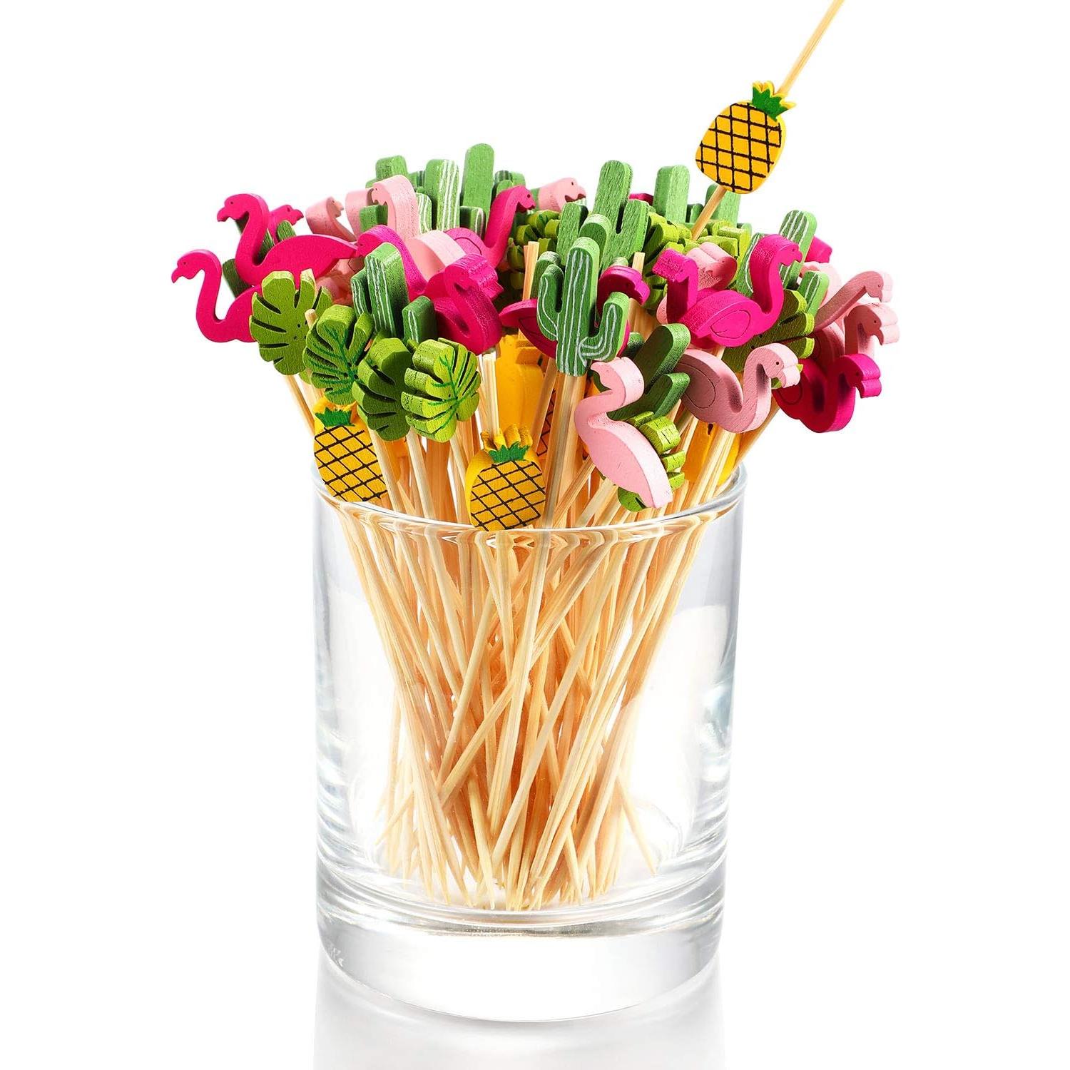 Palillos de Cóctel Blulu 200 Piezas 11.94 cm Bambú Decorativos