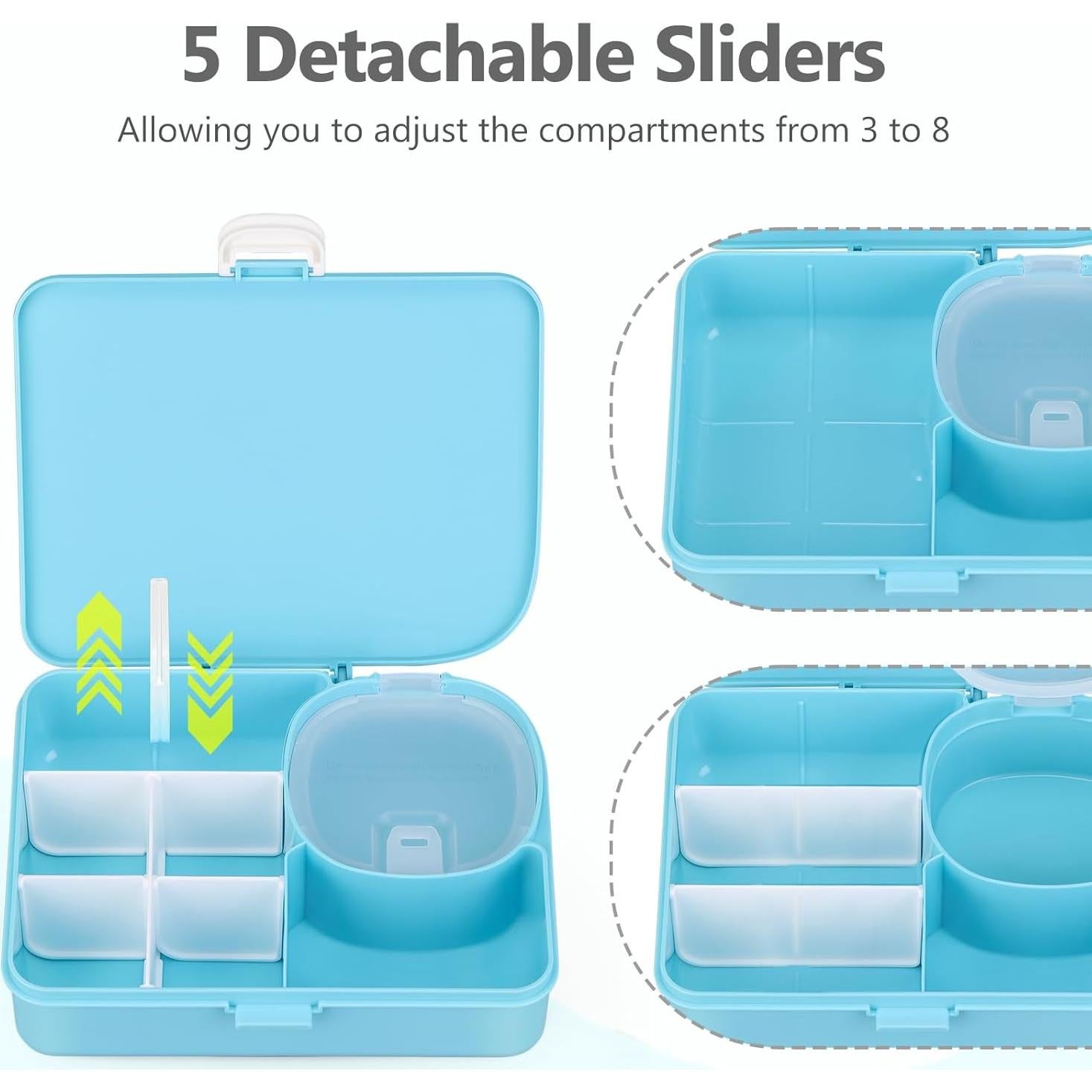 Caja de Almuerzo Bento JOOPETALK 880ml Azul 8 Compartimentos