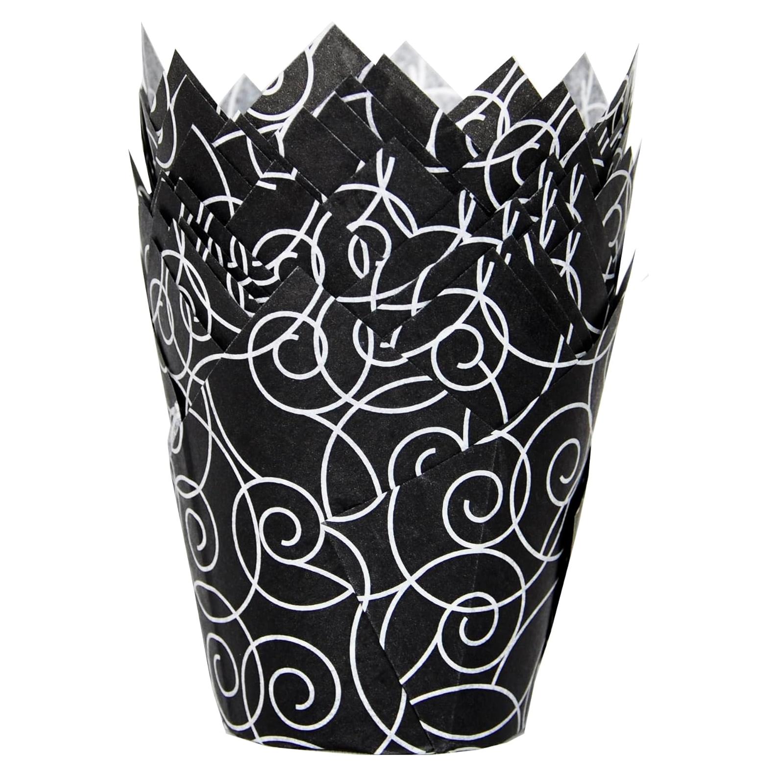 Moldes para Hornear Tulipán QLSmypkg 125 Piezas Floral Negra