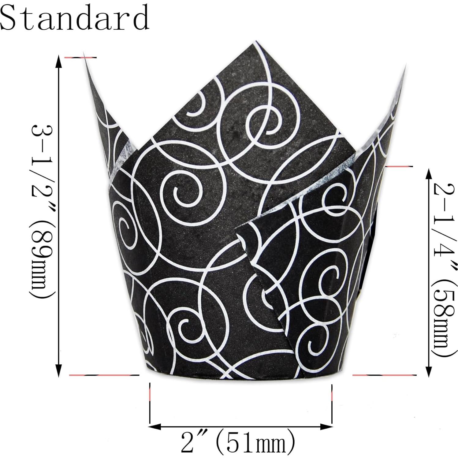 Moldes para Hornear Tulipán QLSmypkg 125 Piezas Floral Negra