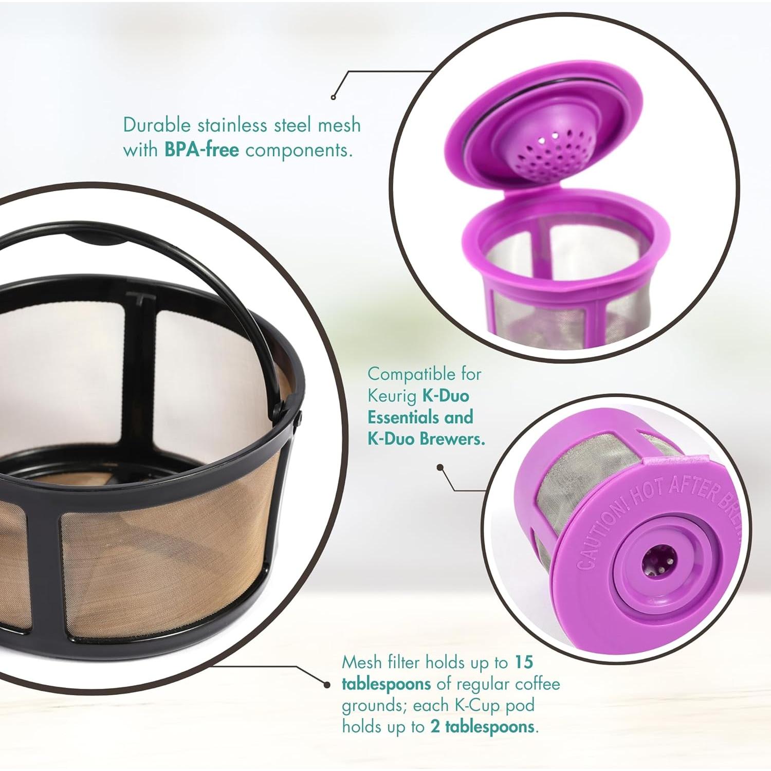 Filtro de café reutilizable PureHQ para Keurig K-Duo + 2 cápsulas