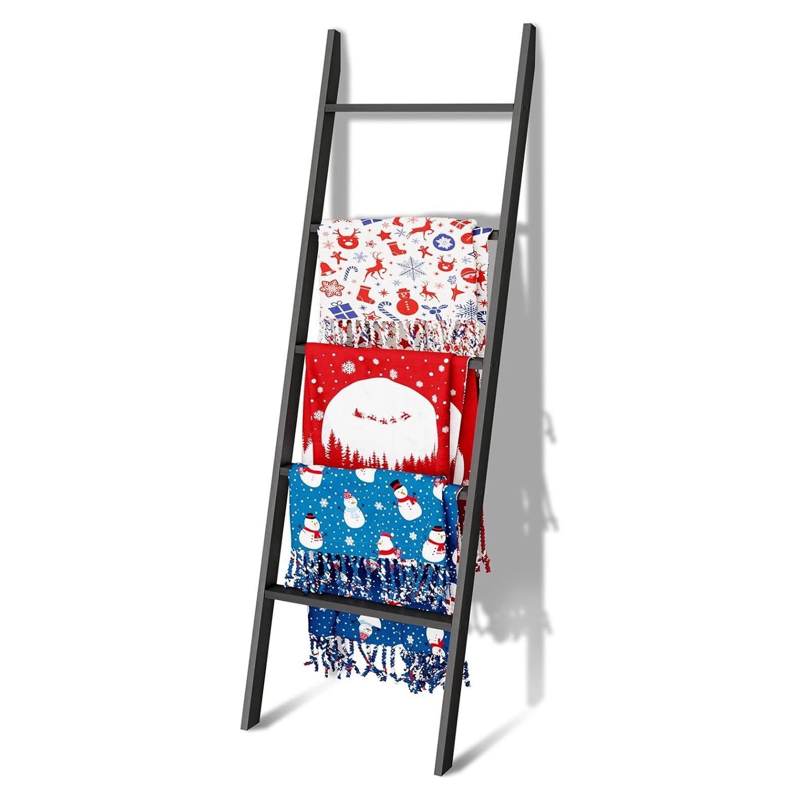 Escalera de Mantas Delywh 5 Niveles 1.77M Negra Estilo Rústico