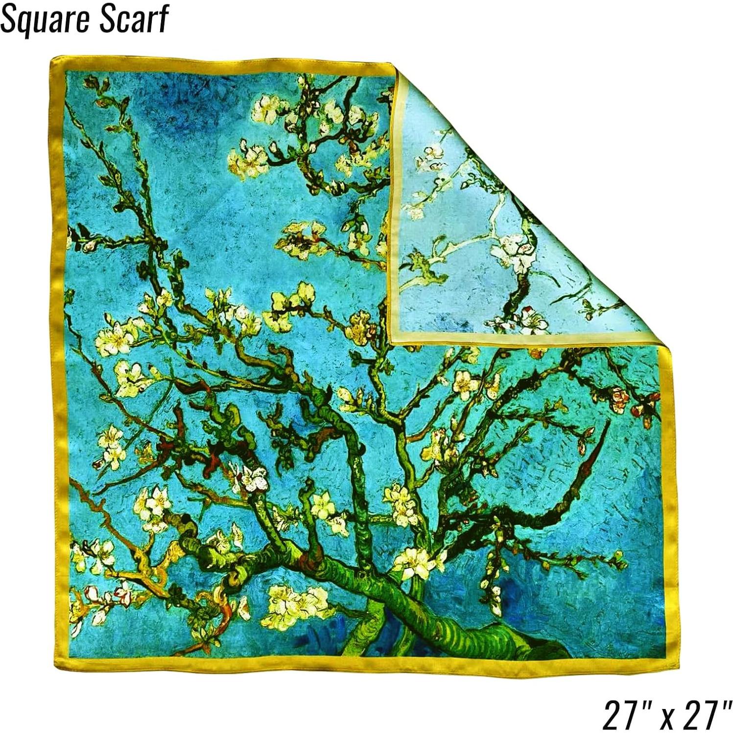 Bufanda de Seda 100% Van Gogh Cuadrada 42x42cm y Larga 158x42cm