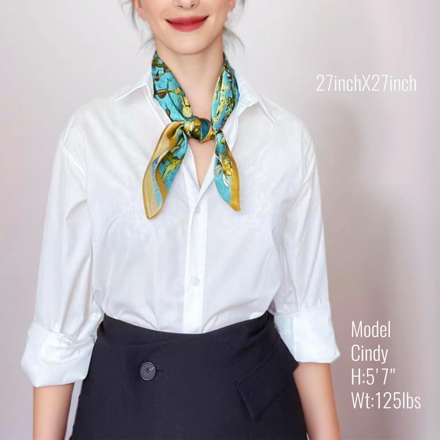 Bufanda de Seda 100% Van Gogh Cuadrada 42x42cm y Larga 158x42cm