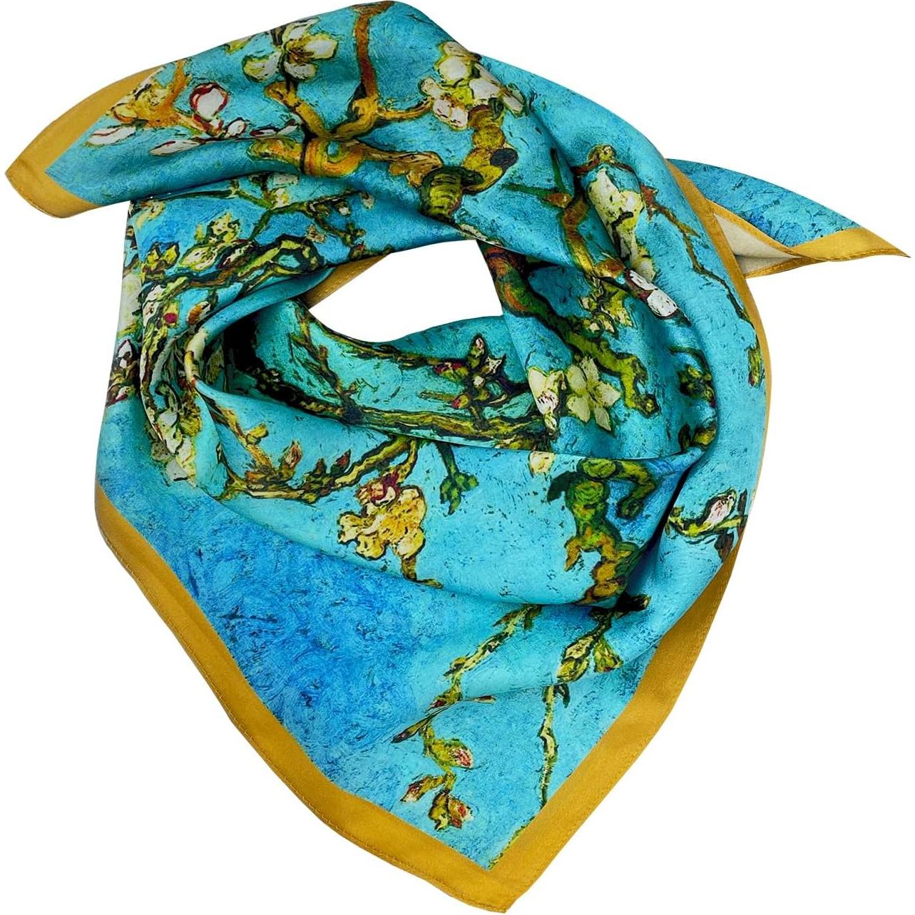Bufanda de Seda 100% Van Gogh Cuadrada 42x42cm y Larga 158x42cm