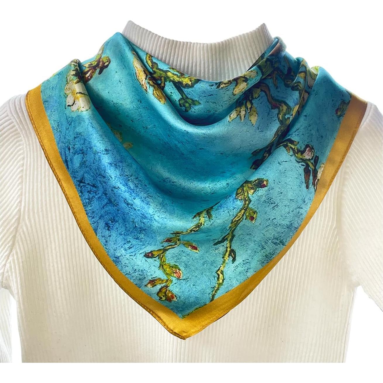 Bufanda de Seda 100% Van Gogh Cuadrada 42x42cm y Larga 158x42cm
