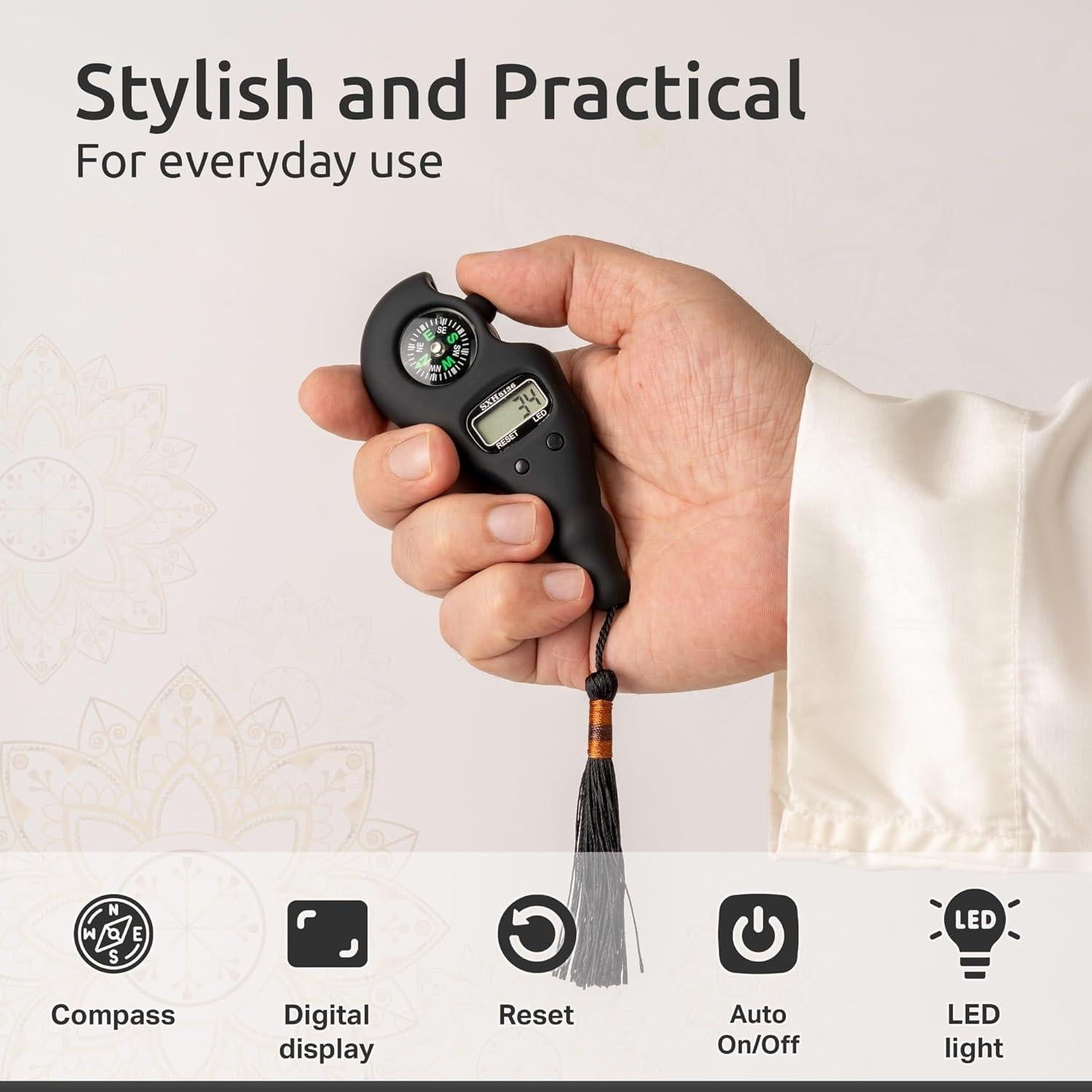 Contador Digital Tasbih STM Leaders Misbaha con Brújula y Luz