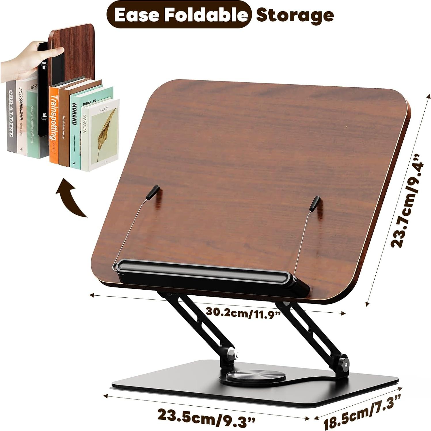 Soporte de Libro Abiglifty Ajustable con Base Rotativa 360°