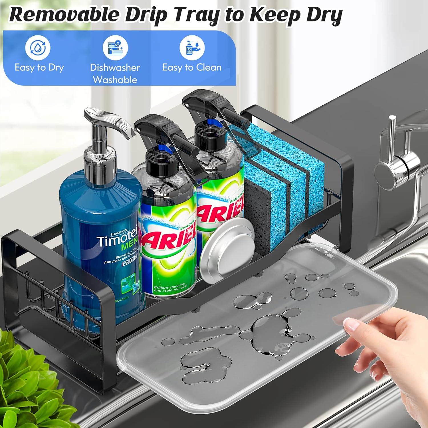 Soporte para Esponja de Fregadero Kontoyo Acero Inoxidable Negro