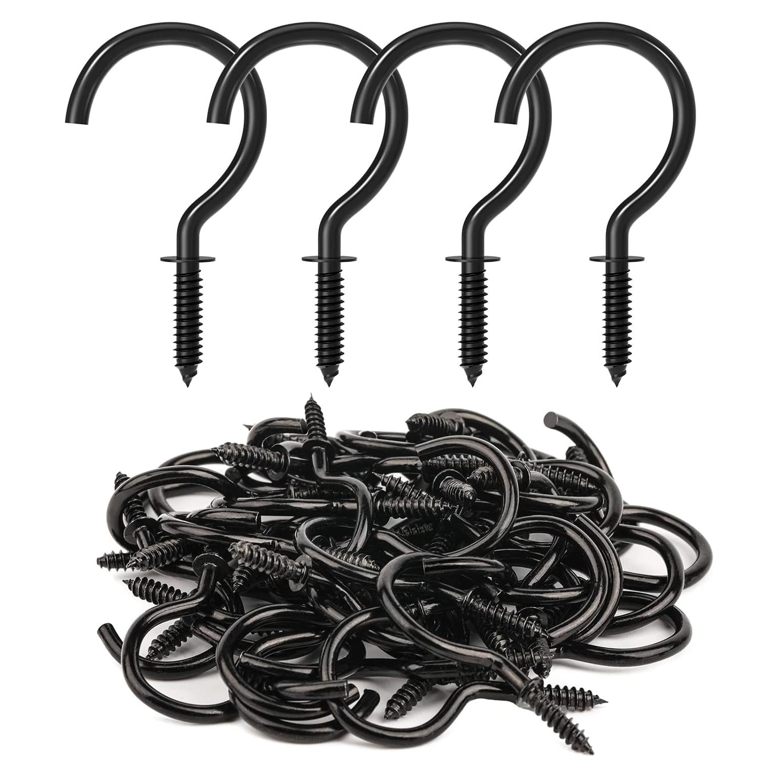 Ganchos de Tornillo RELBRO 50 Pcs Acero Negro 4.6 cm