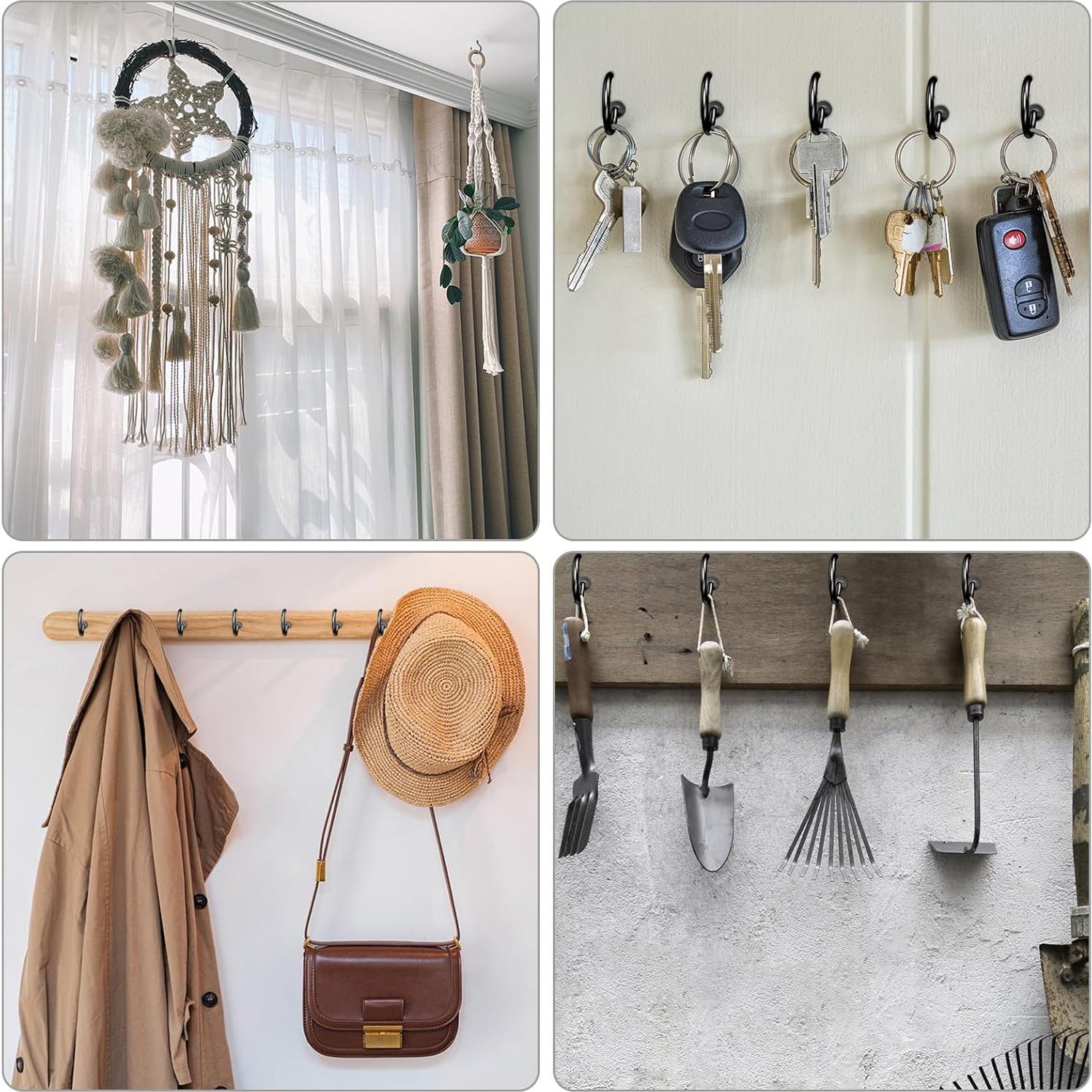 Ganchos de Tornillo RELBRO 50 Pcs Acero Negro 4.6 cm