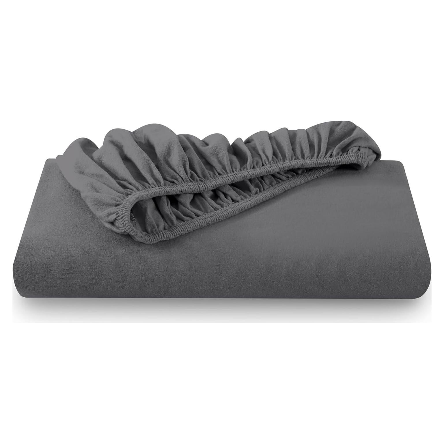 Bare Home 2 Sábanas Ajustadas 100% Algodón Franela Gris