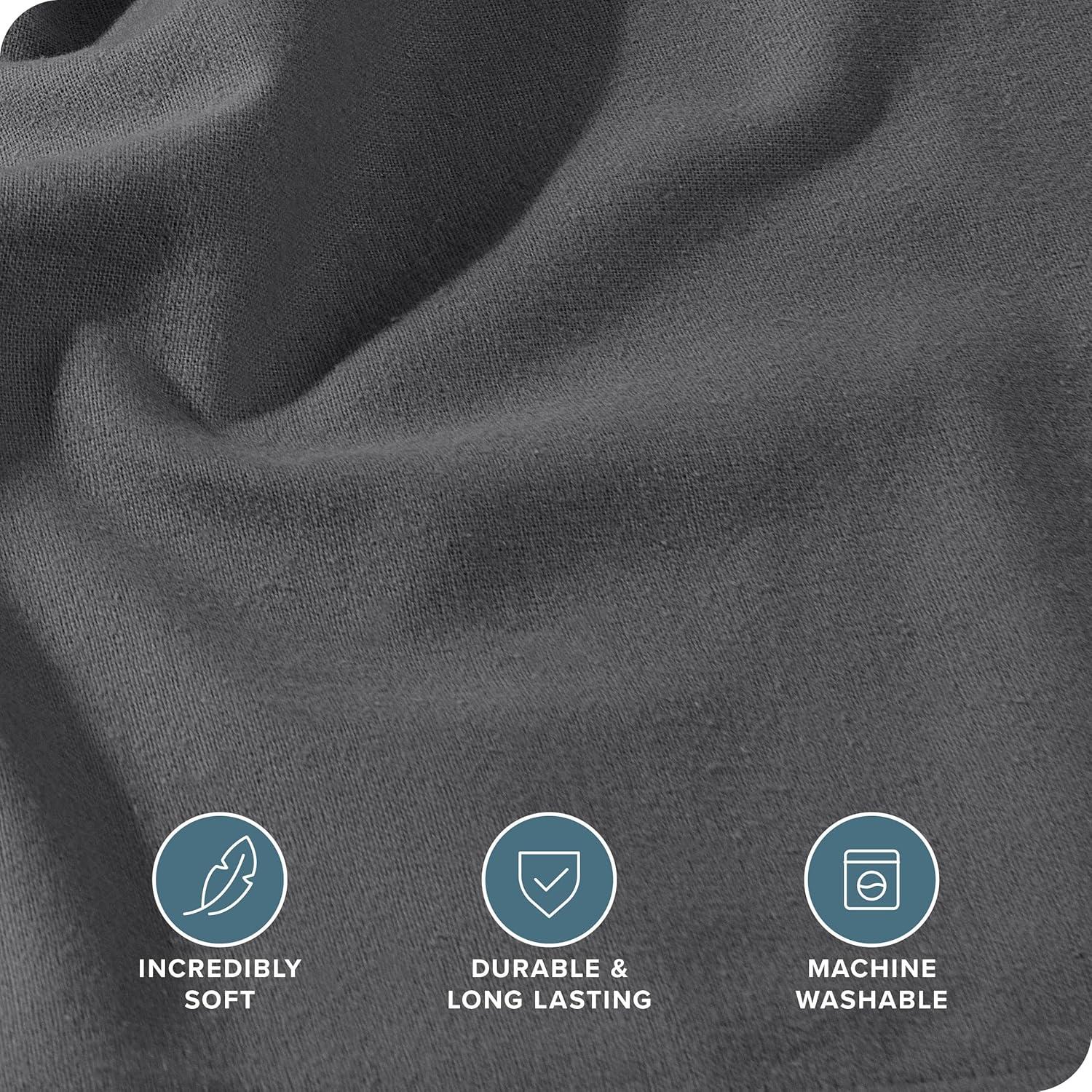 Bare Home 2 Sábanas Ajustadas 100% Algodón Franela Gris